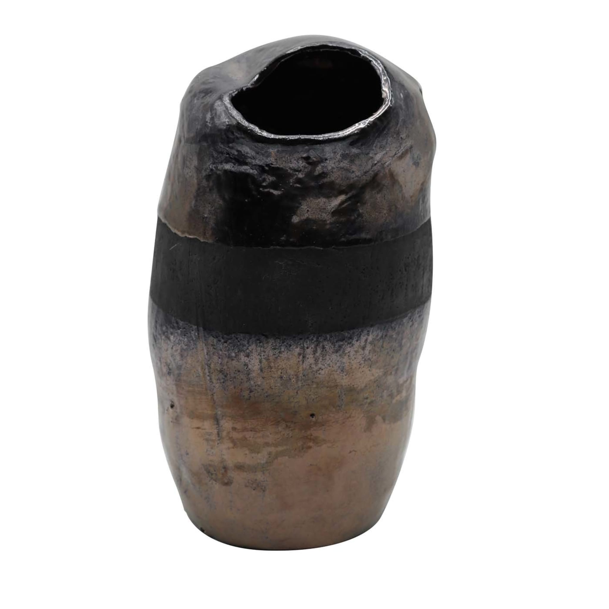 Vase Wabi-Sabi en métal avec pierres - Vue principale