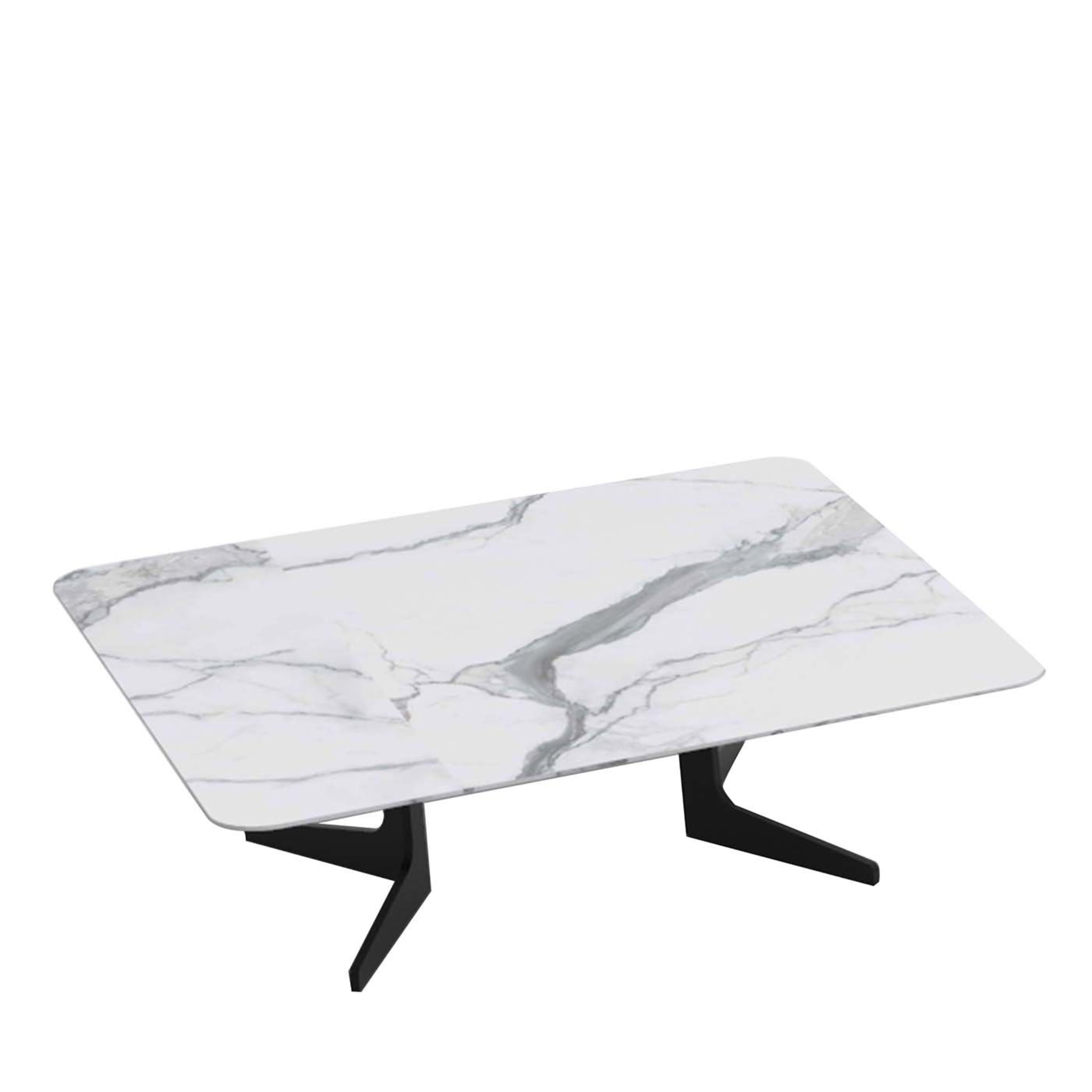 Table basse rectangulaire Blake avec plateau en marbre Calacatta - Vue principale