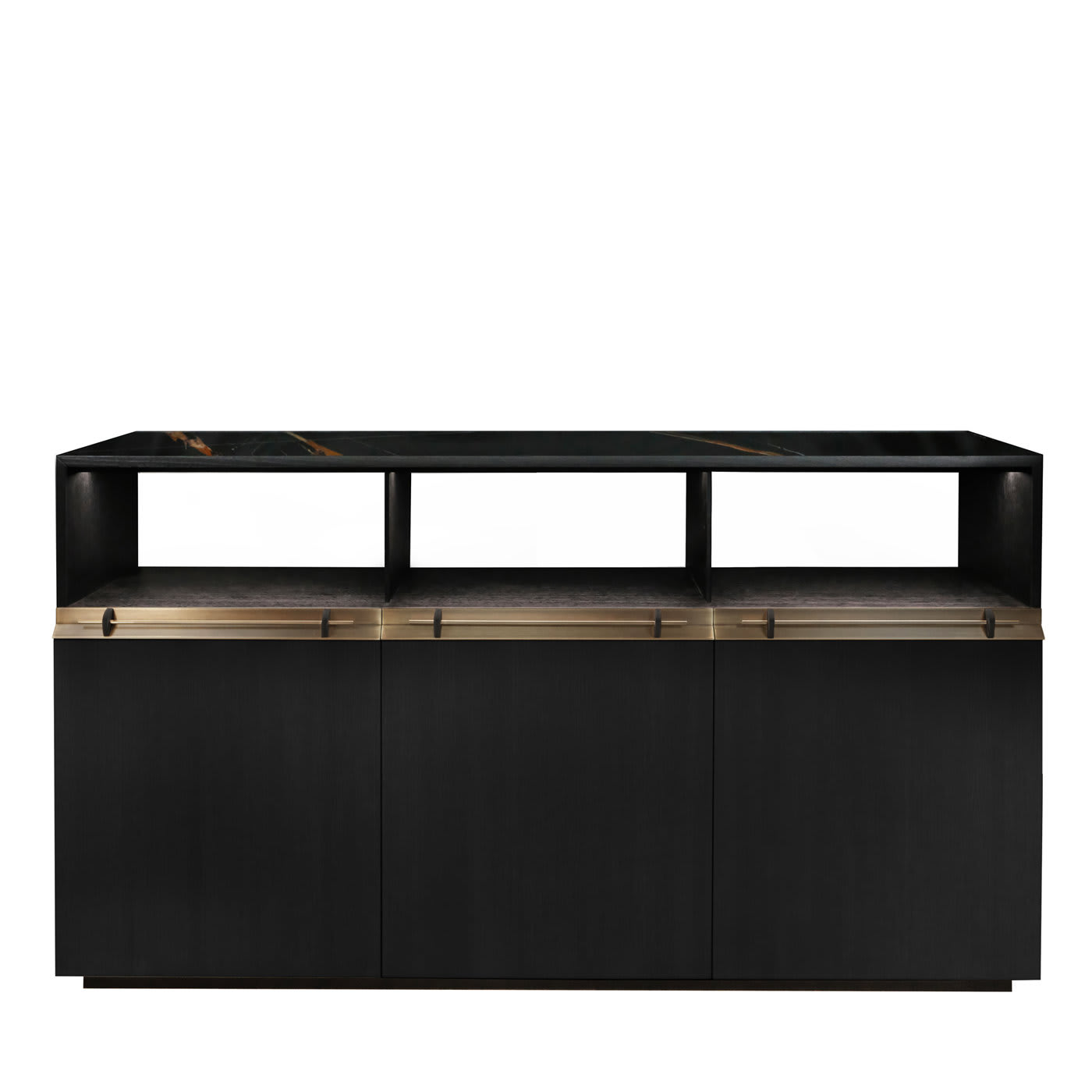 Asta Black Sideboard with Marble Top - Garbarino Collections