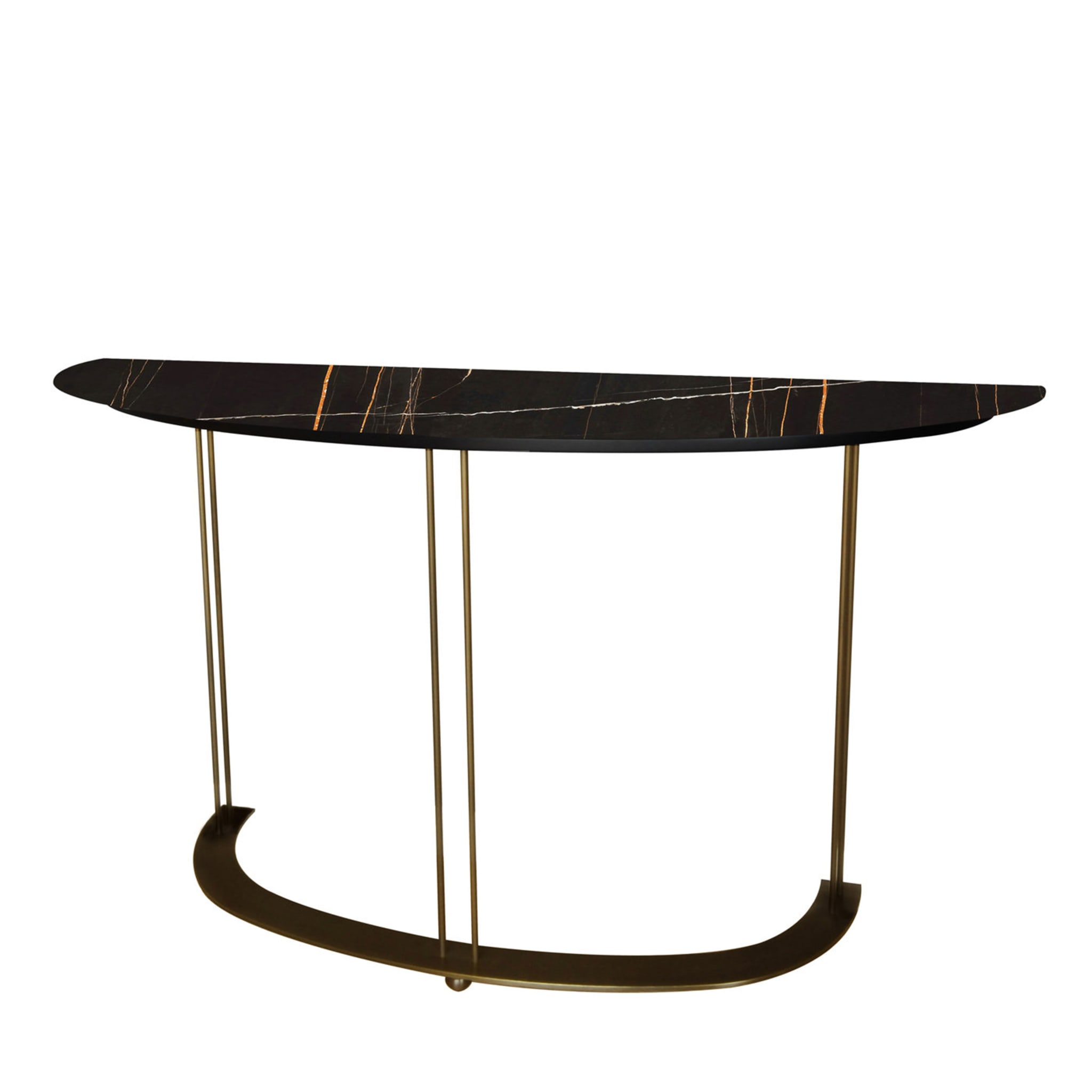 Aureola Console with Black Guinea Marble Top  - Main view