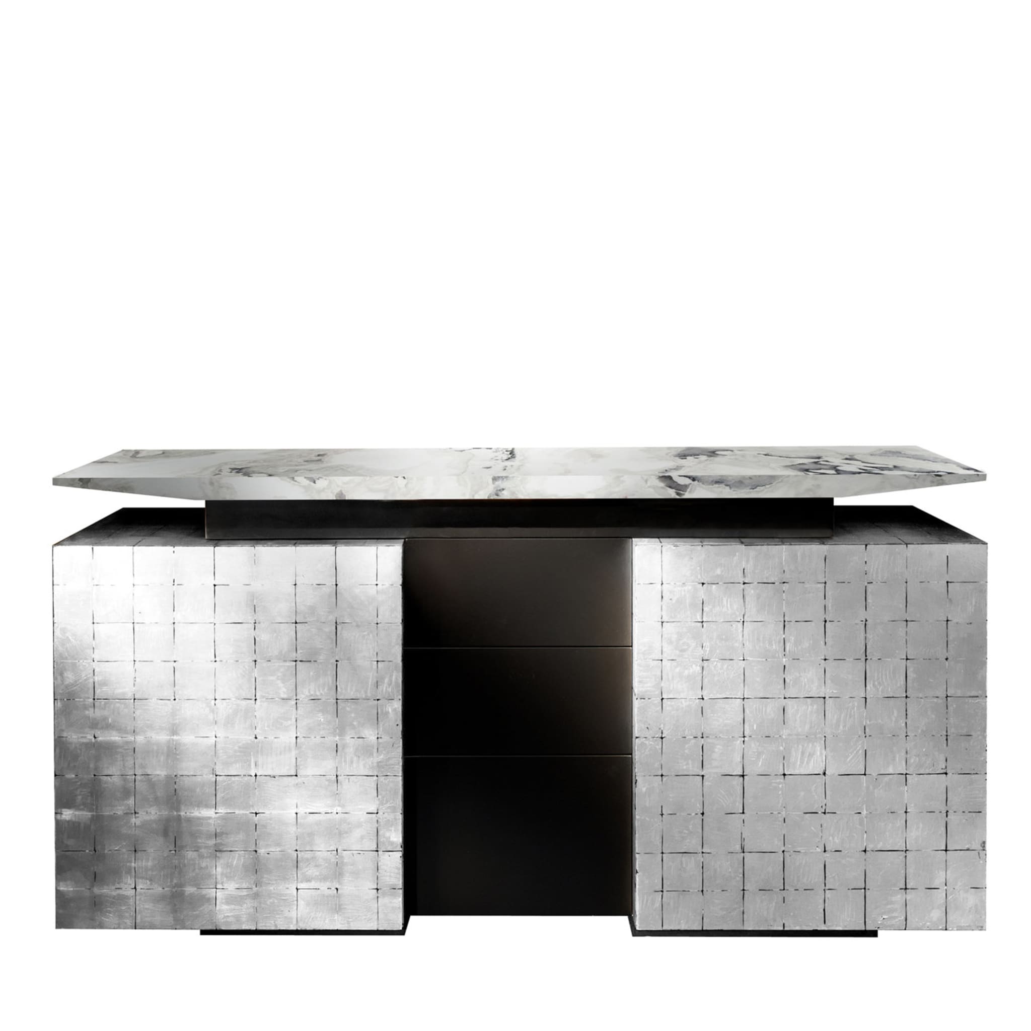 Kataï Silver Sideboard with Dover White Marble Top - Main view