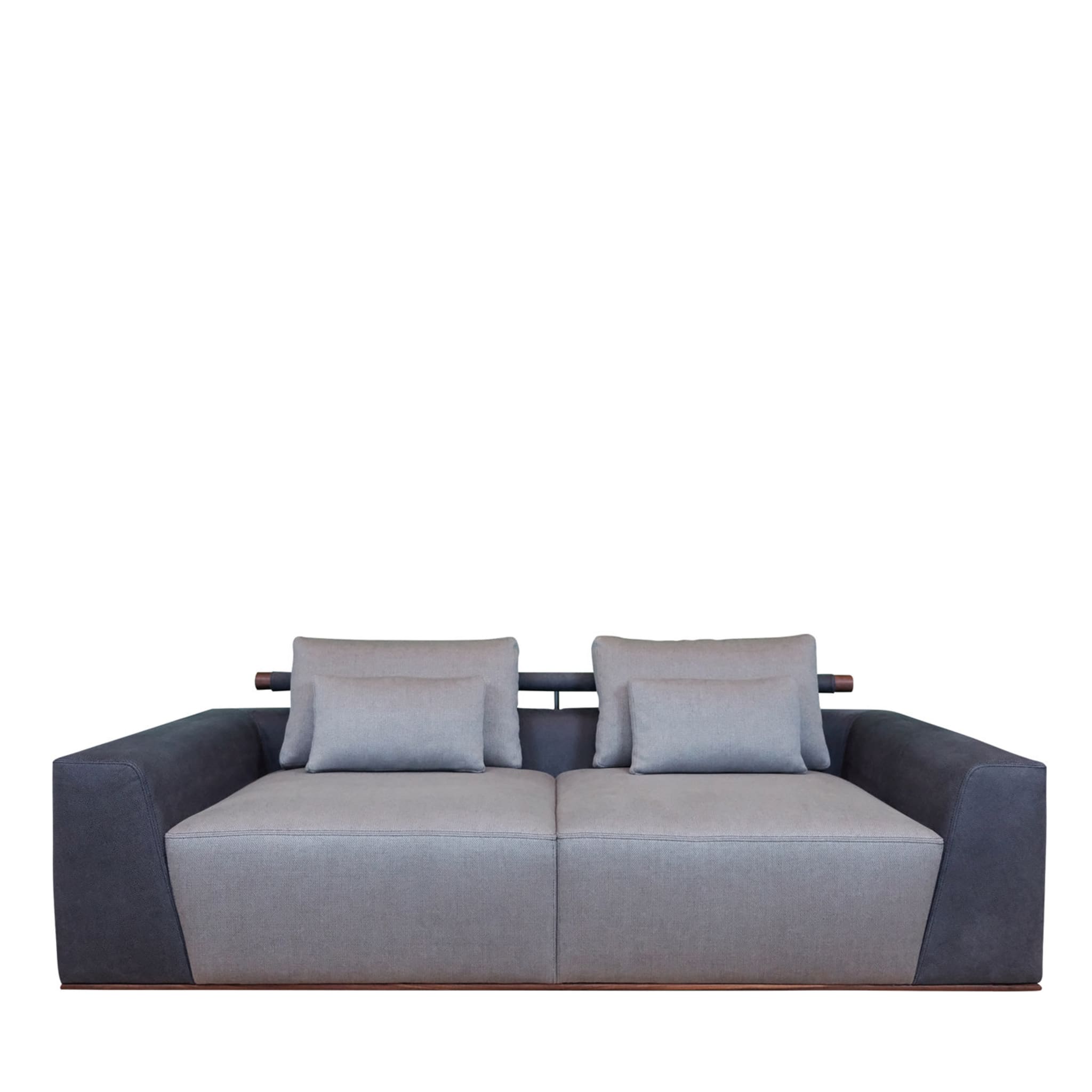 Elyo Blue and Gray Sofa - Main view