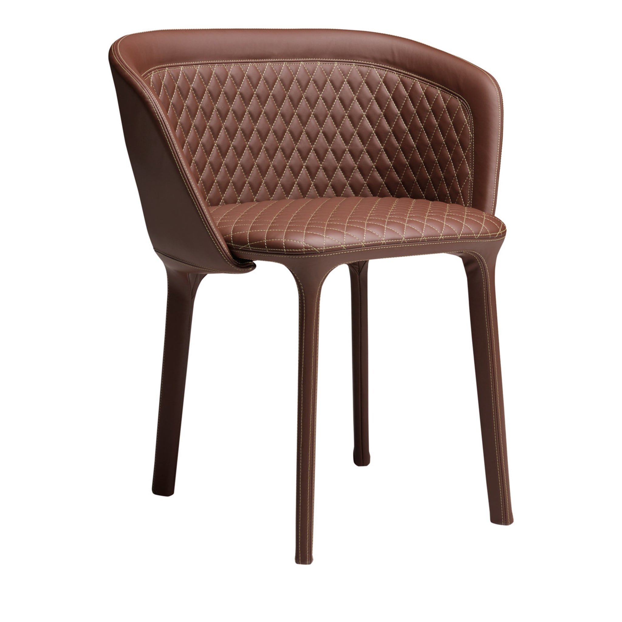 Lepel Brown Leather Chair by Luca Nichetto  - Main view
