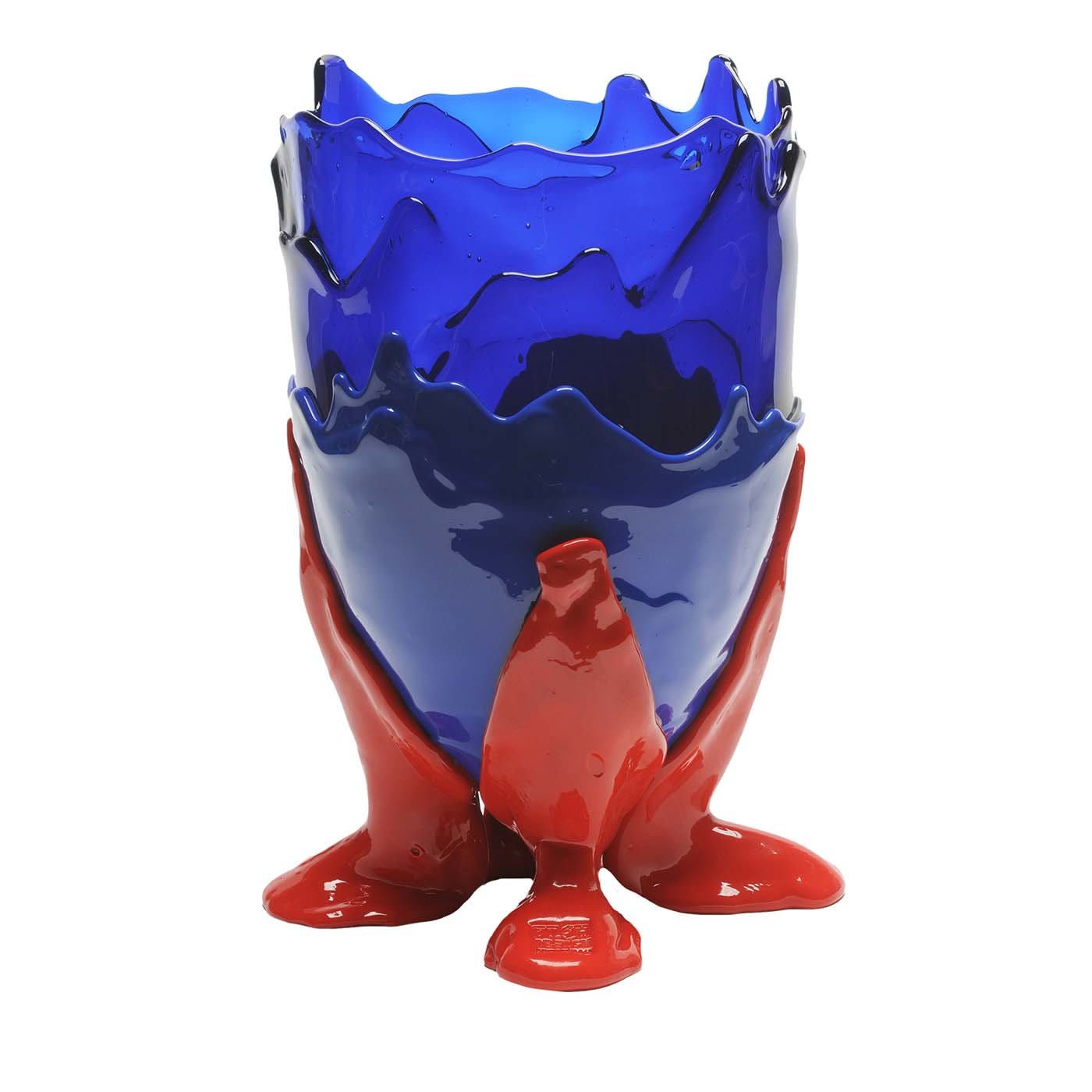 Clear Red and Blue Large Vase by Gaetano Pesce - Corsi Design Factory