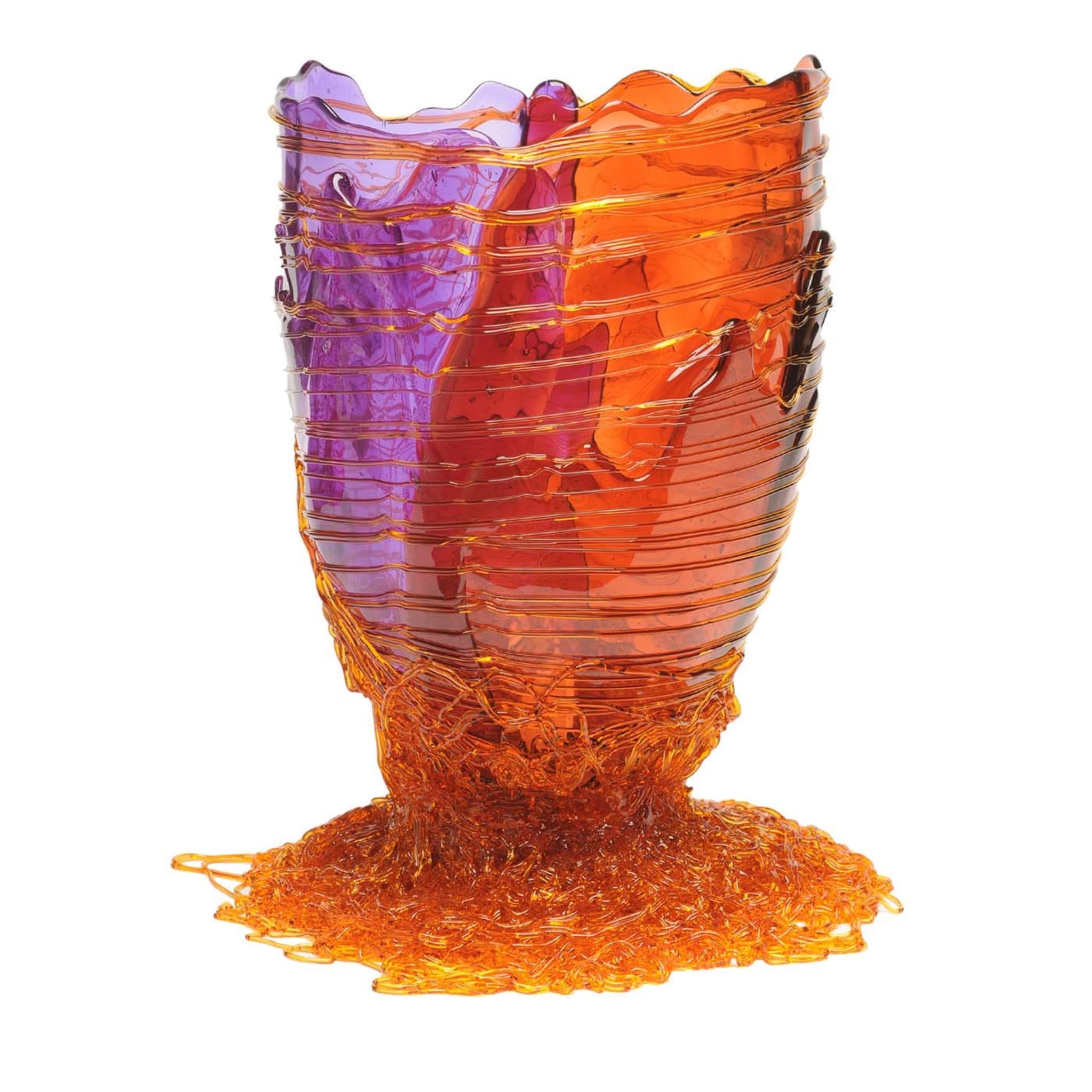Spaghetti Pink and Orange Large Vase by Gaetano Pesce - Main view
