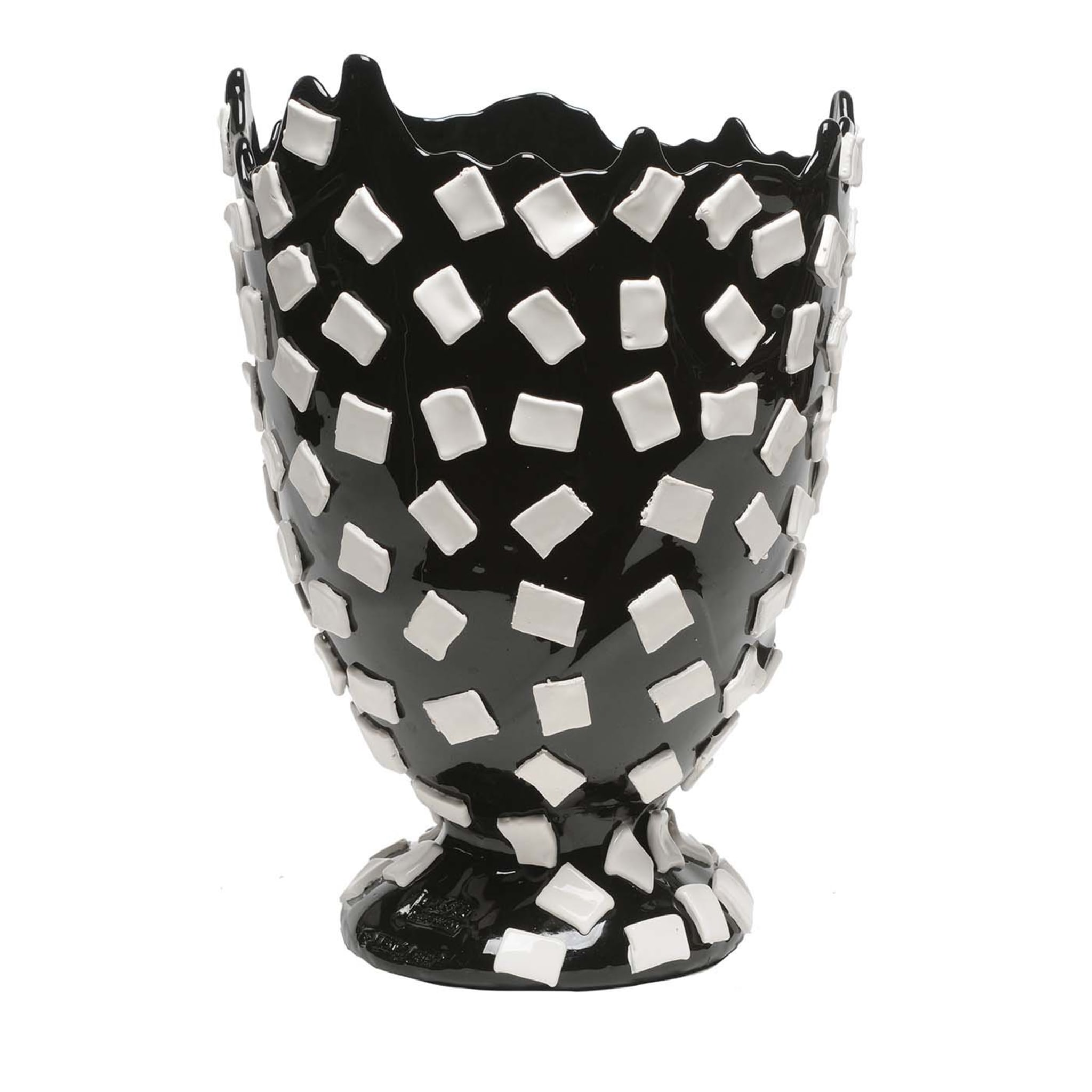 Vaso grande Rock in bianco e nero di Gaetano Pesce - Vista principale