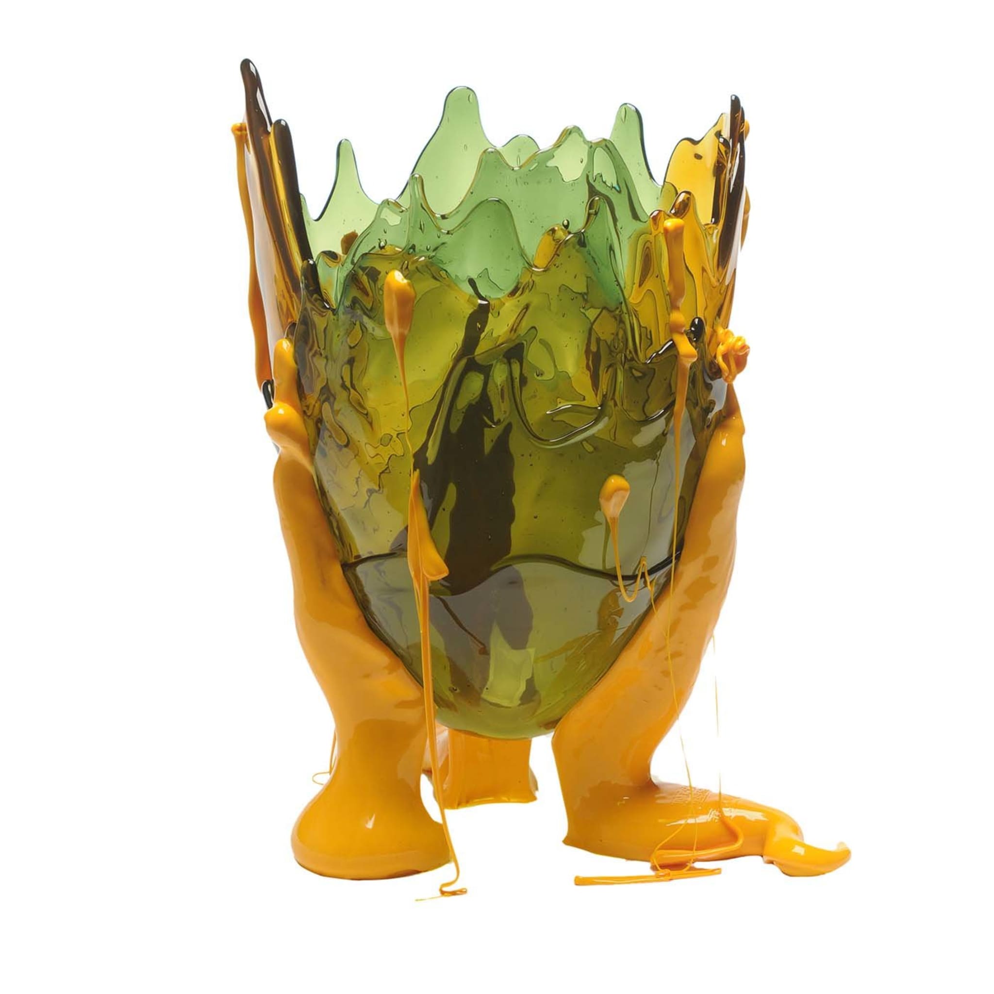 Clear Special Yellow and Green Large Vase by Gaetano Pesce - Main view