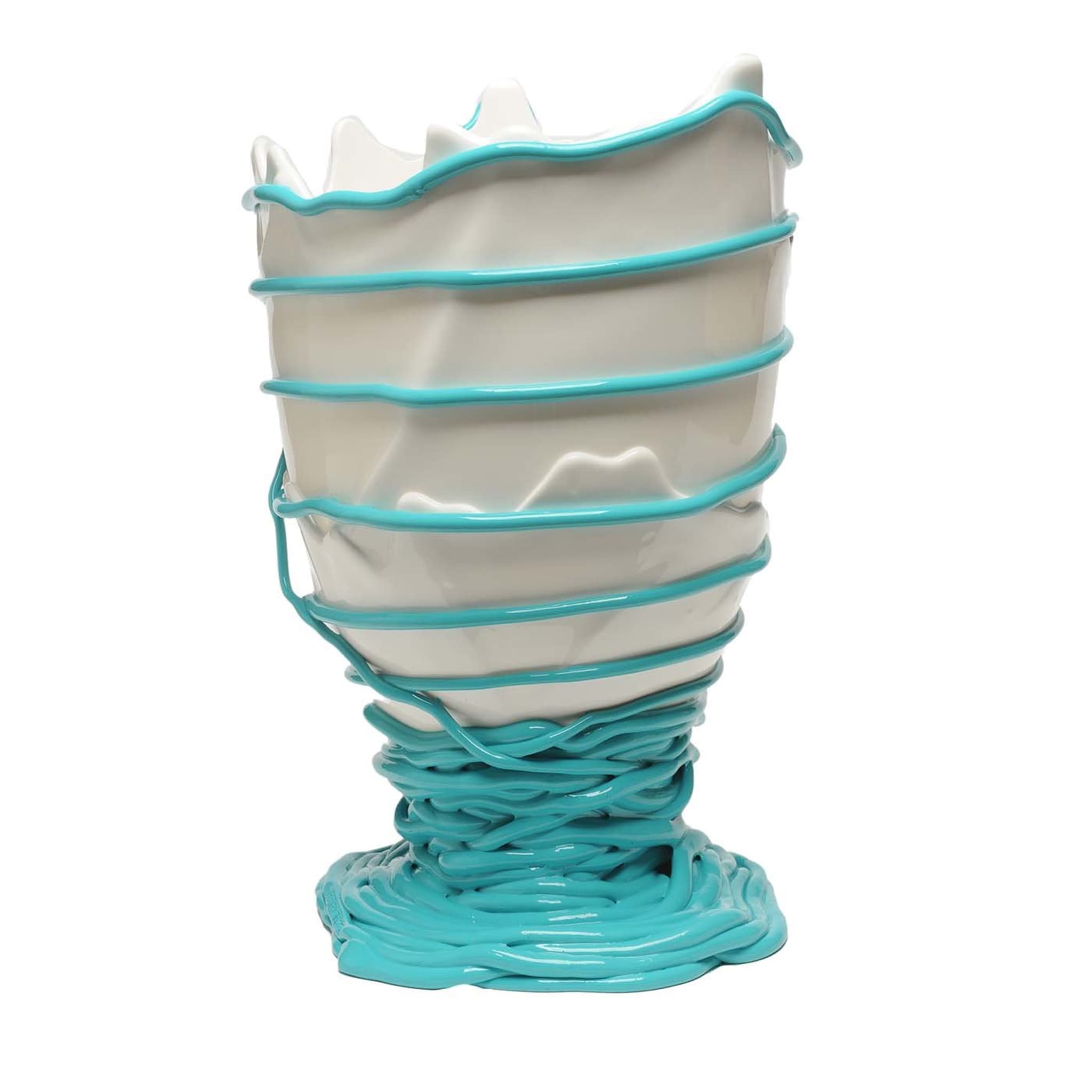 Pompitu II Grand vase bleu clair et blanc de Gaetano Pesce - Vue principale