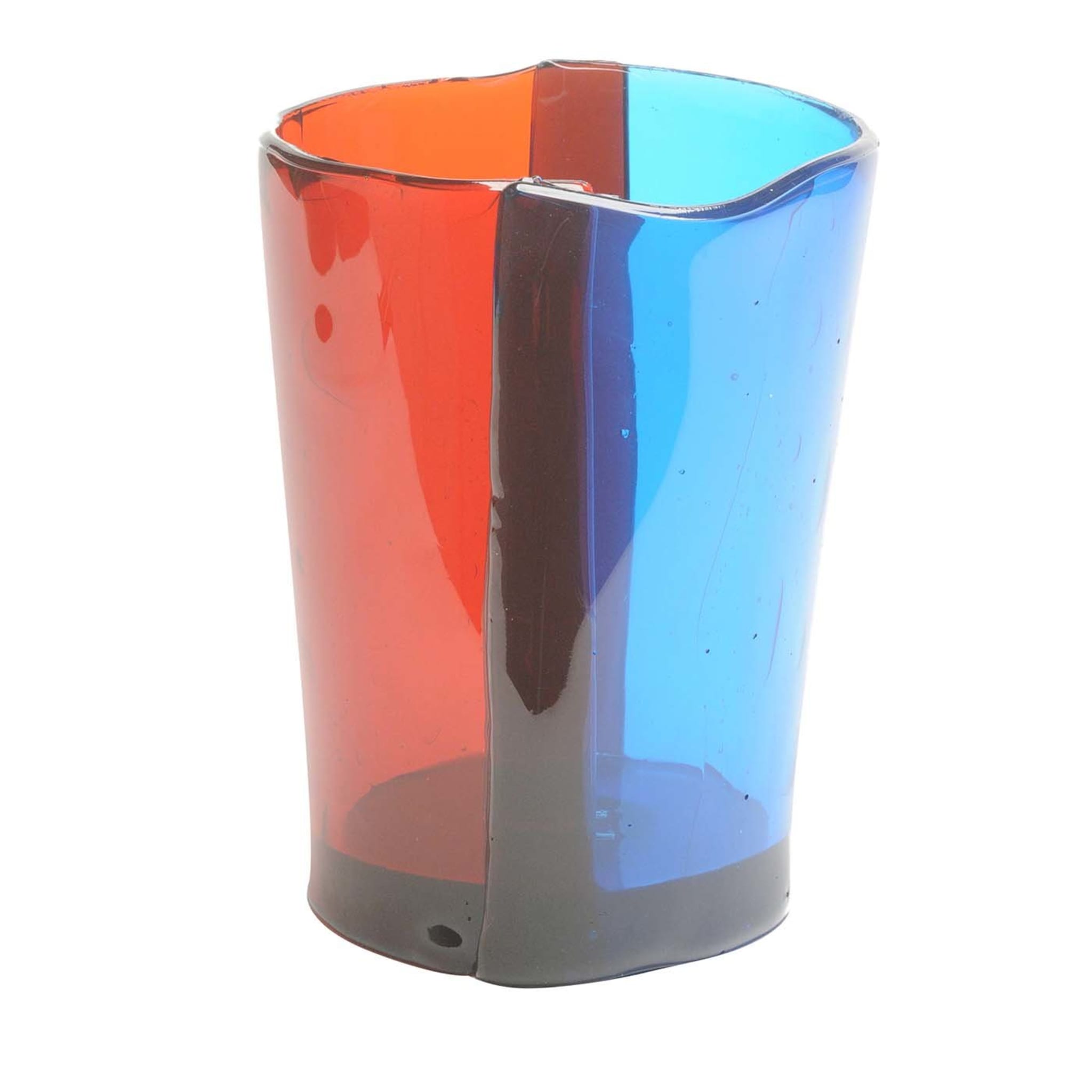 Cone Red and Blue Medium Vase by Enzo Mari - Main view