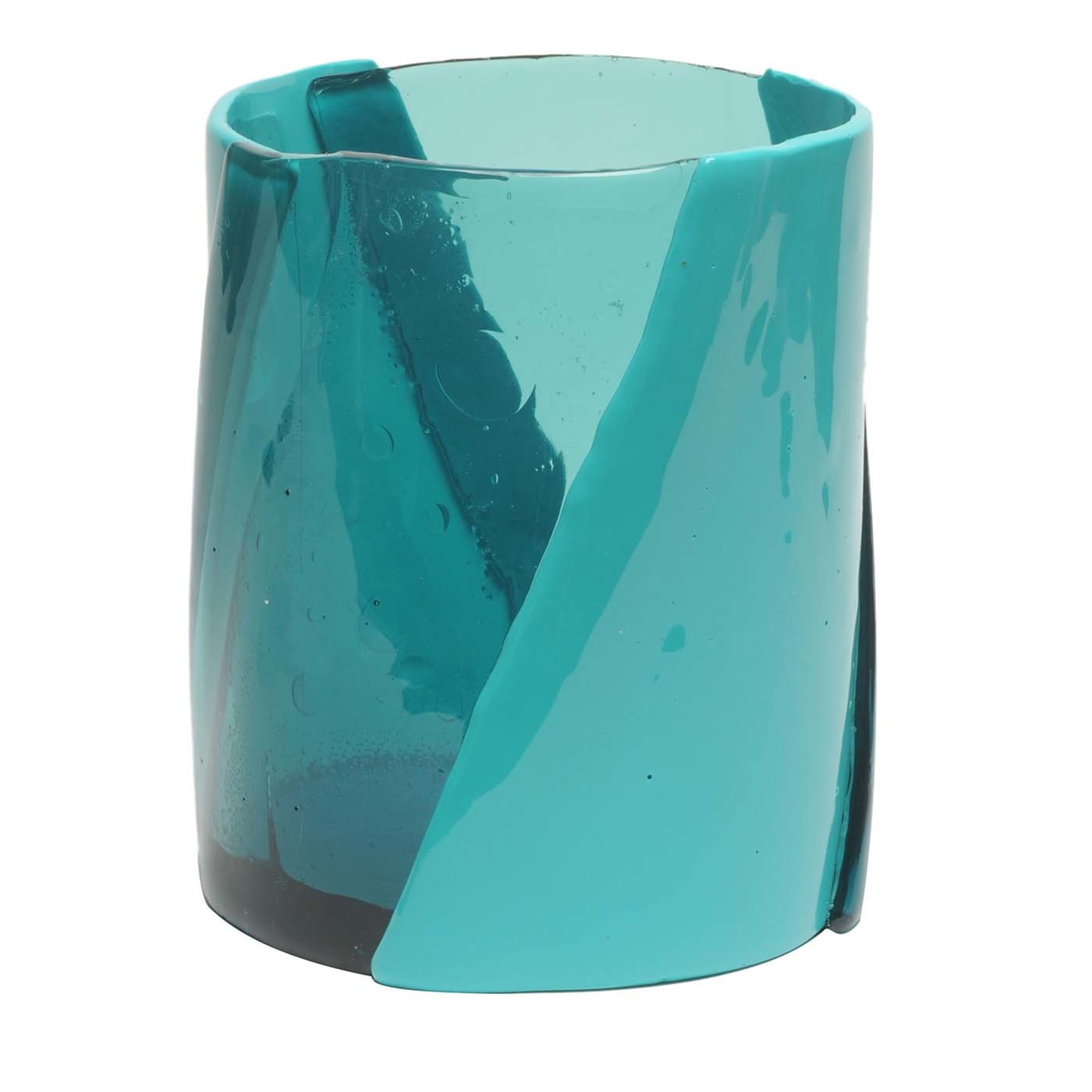 Vase moyen bleu clair Twirl d'Enzo Mari - Vue principale