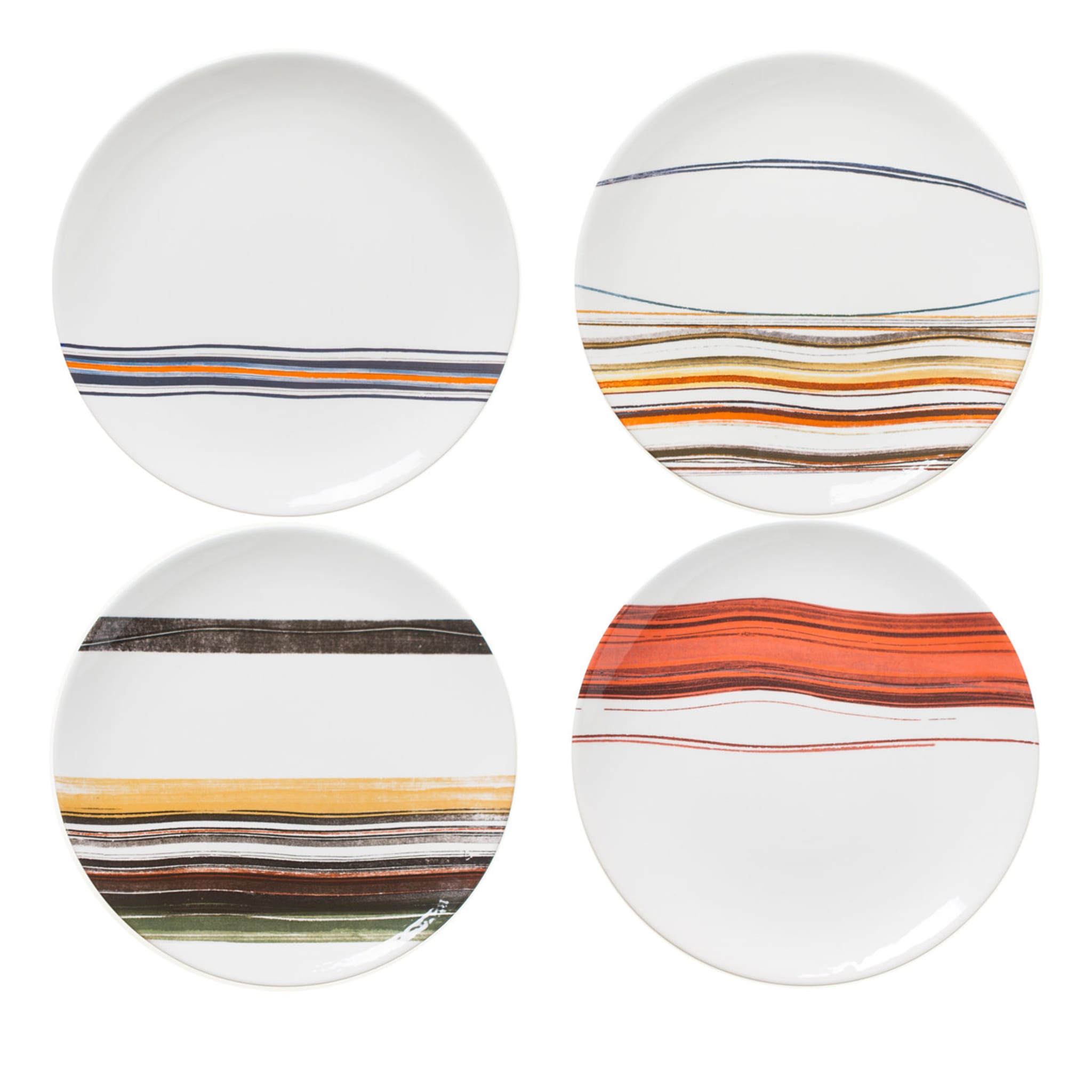 Orizzonti Orange Dinner Plates Set of 4 by Vittore Frattini - Main view