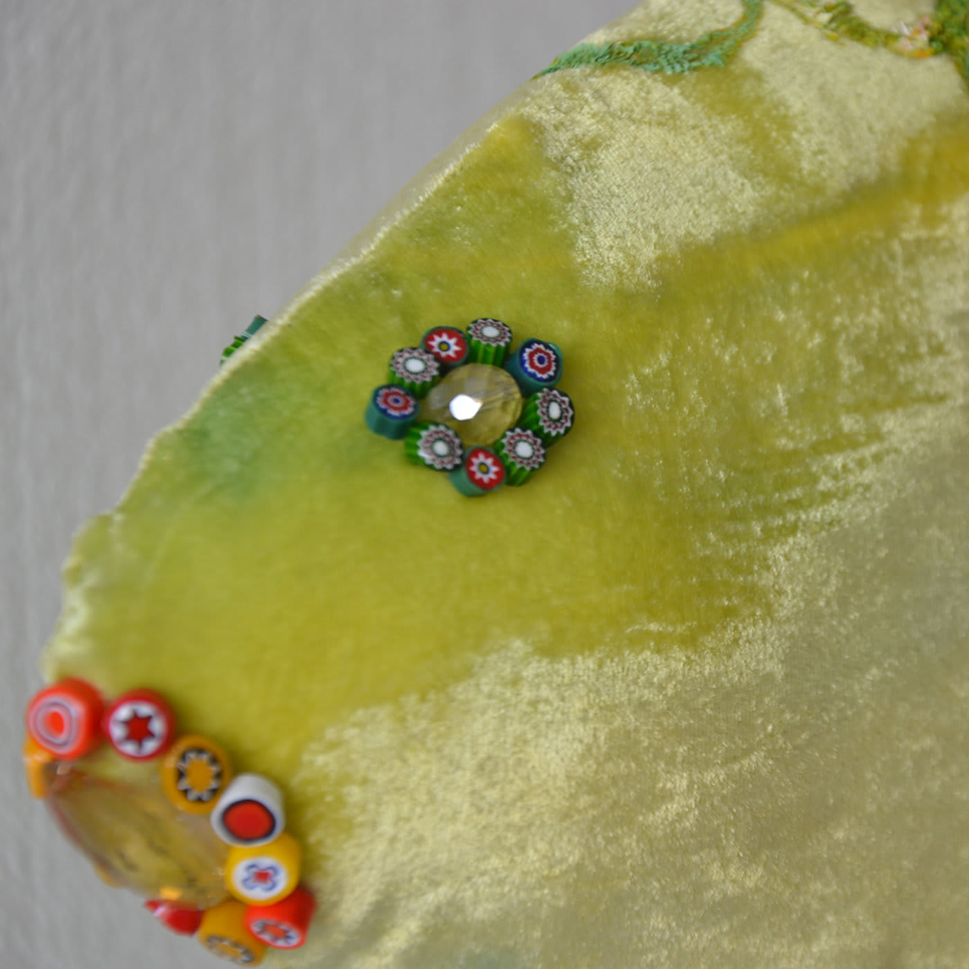 Little Green Joyful Fish Velvet Sculpture - Anna Paola Cibin