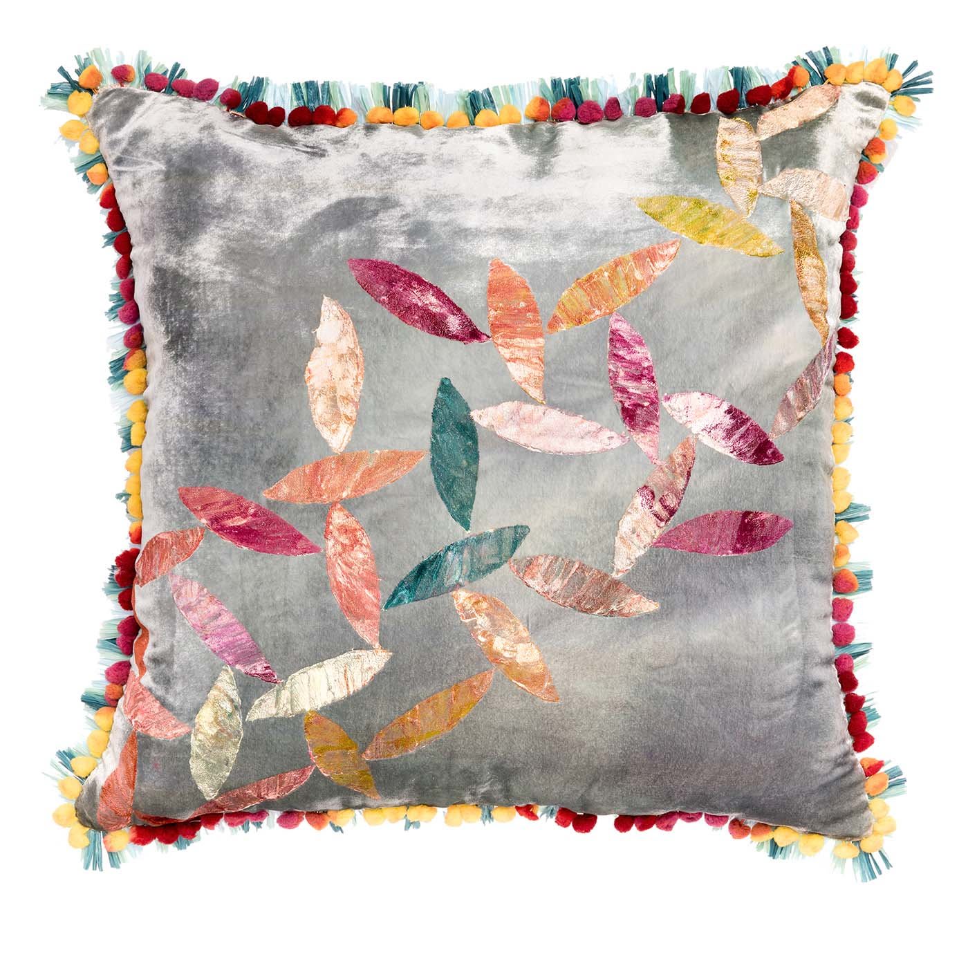 Colorful Leaves Velvet Pillow - Anna Paola Cibin
