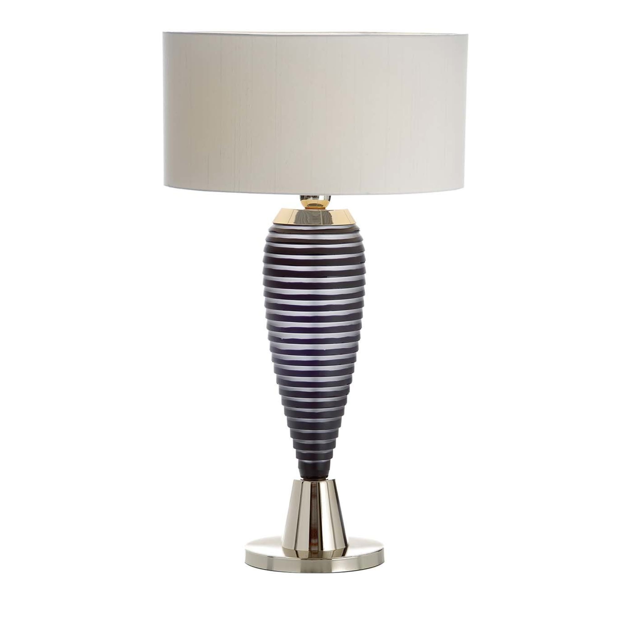 Black Striped Table Lamp - Main view