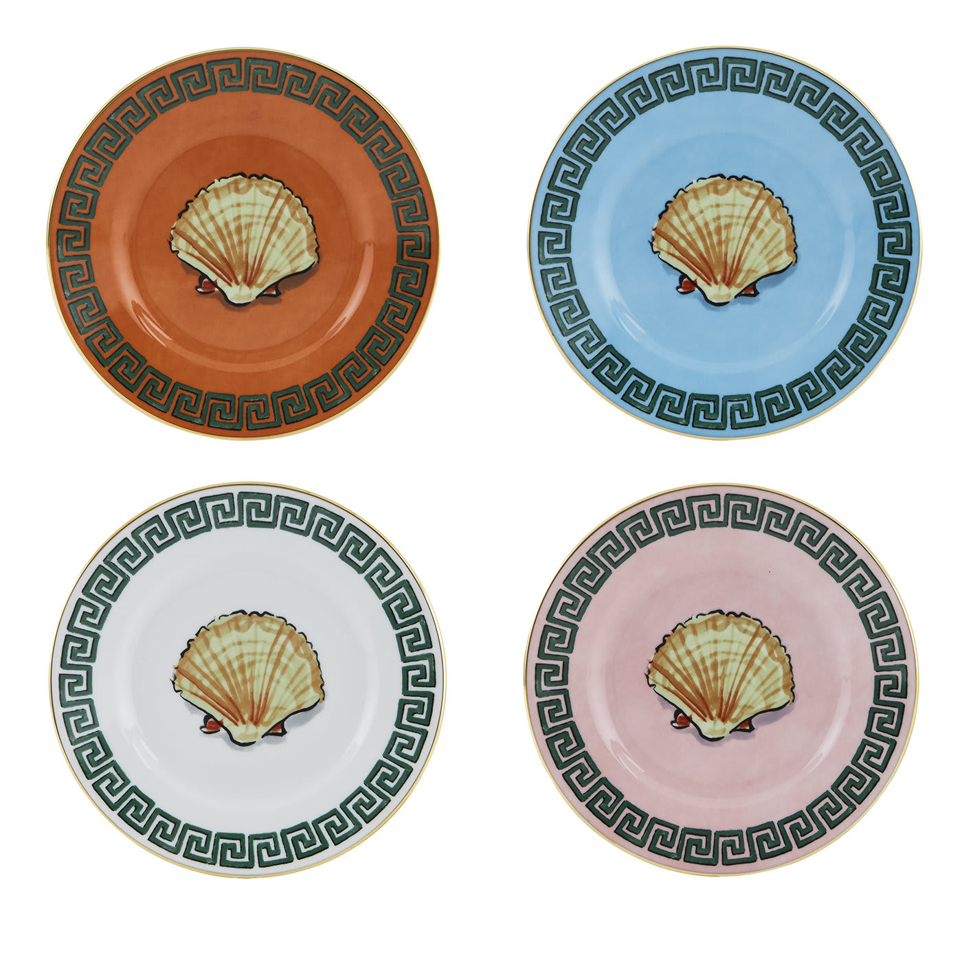 Il Viaggio di Nettuno Set of 4 Bread Plates by Luke Edward Hall - GINORI 1735