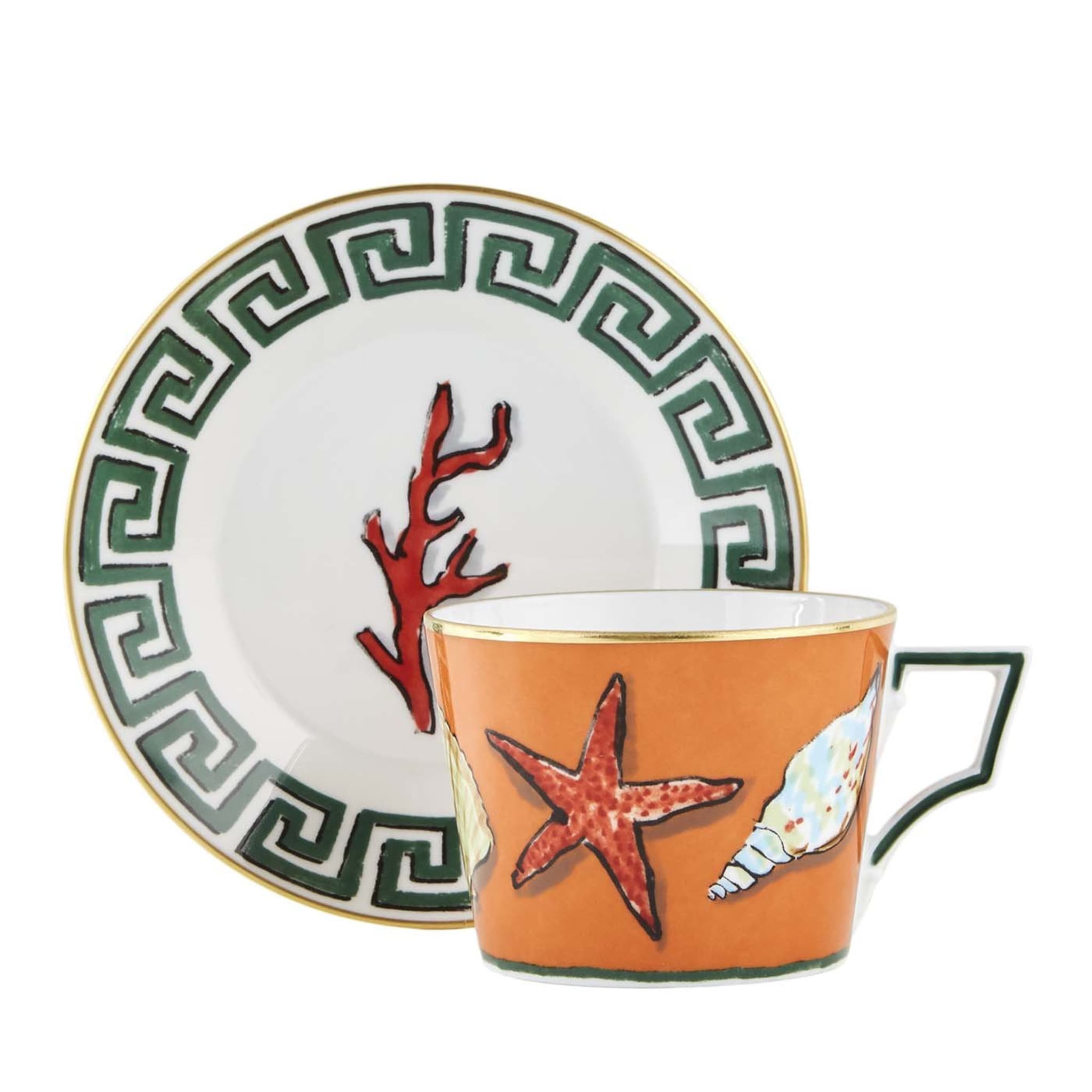 Il Viaggio di Nettuno Set of 2 Tea Cups and Saucers by Luke Edward Hall - Main view