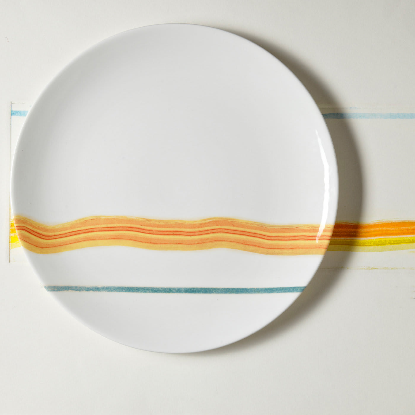 Orizzonti White Dessert Plates Set of 4 by Vittore Frattini - Laboratorio Paravicini