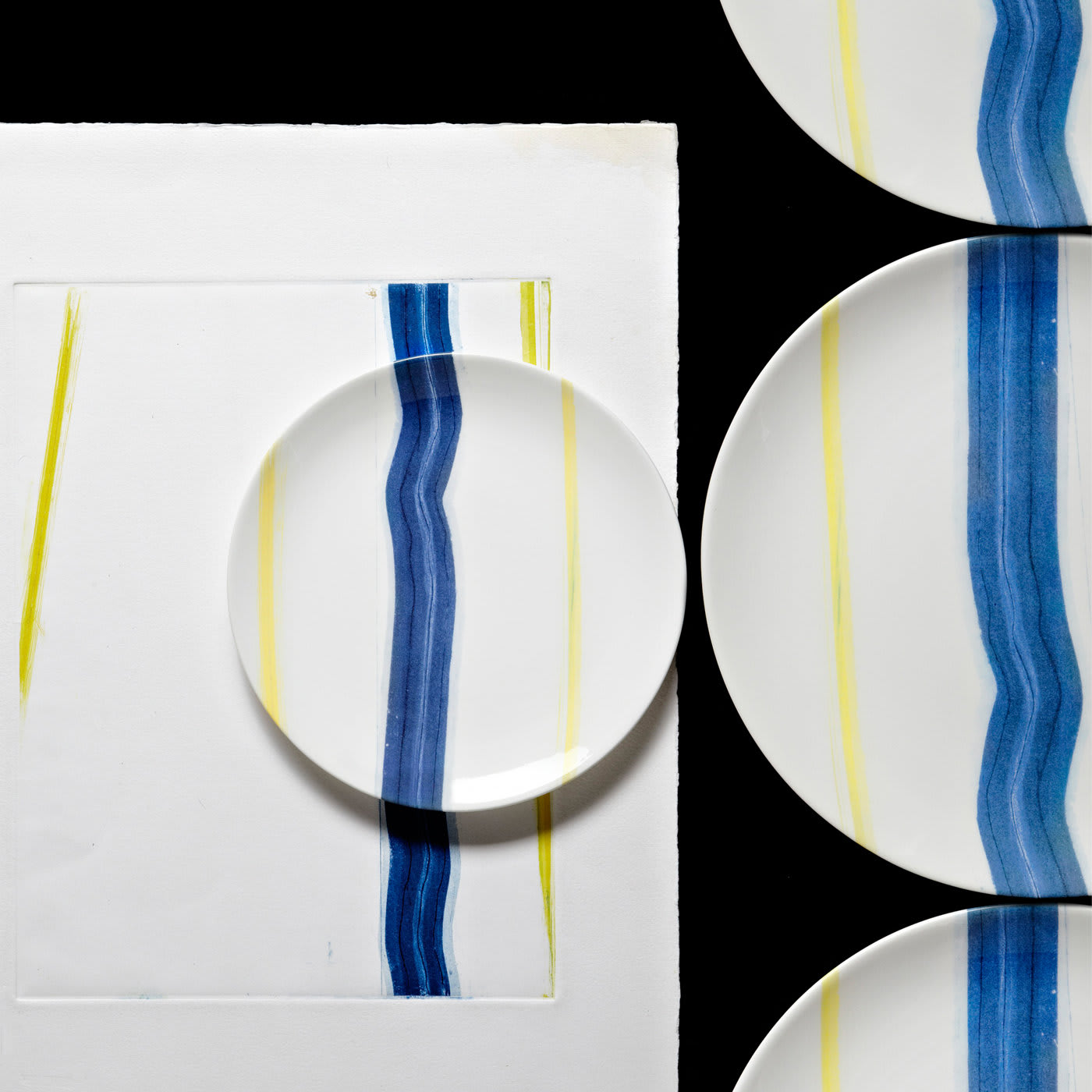 Orizzonti White Dessert Plates Set of 4 by Vittore Frattini - Laboratorio Paravicini