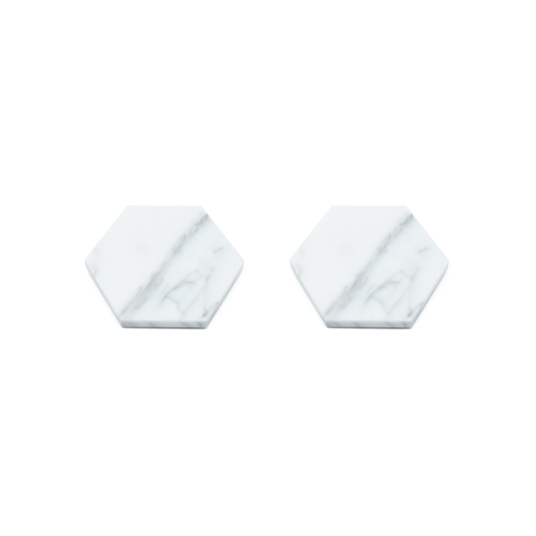 Set of 4 Hexagonal White Coasters - Alternative view 2