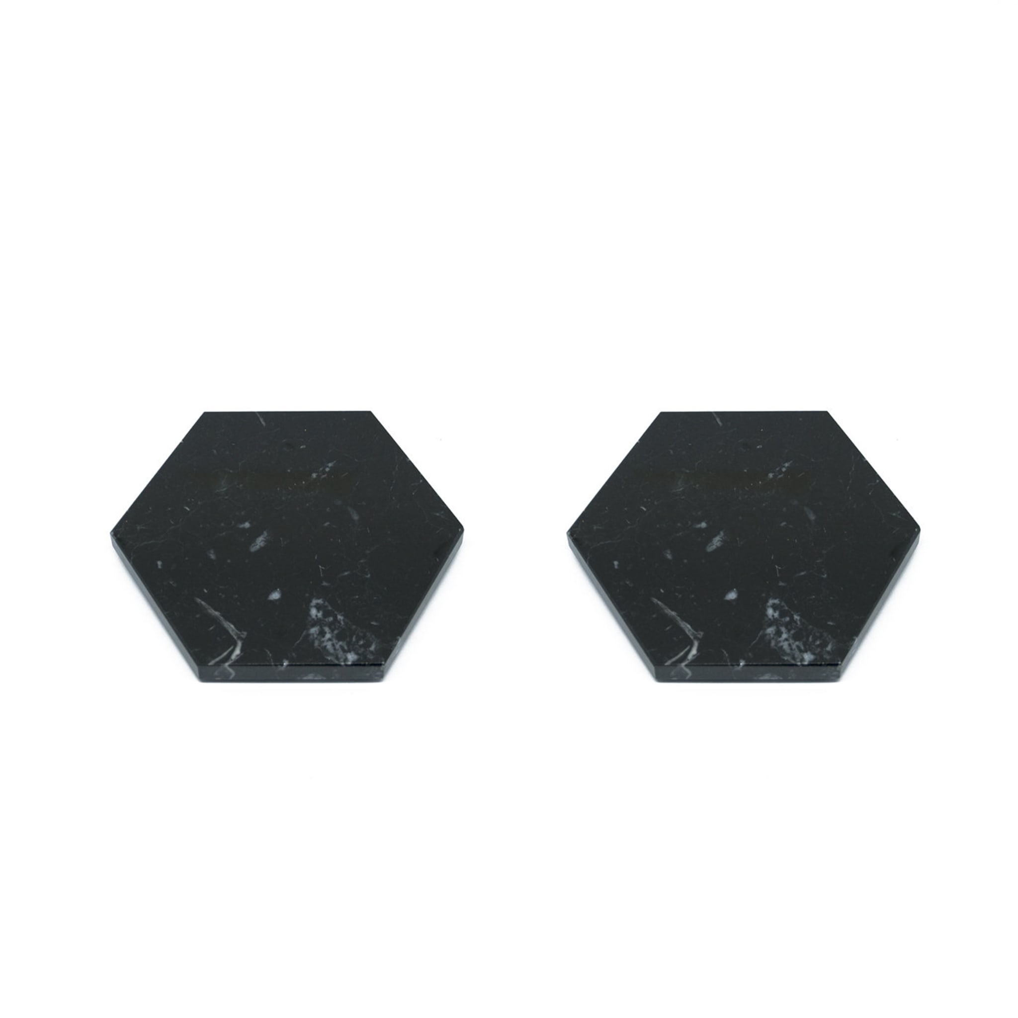 Set of 4 Hexagonal Marble Coasters - Alternative view 1