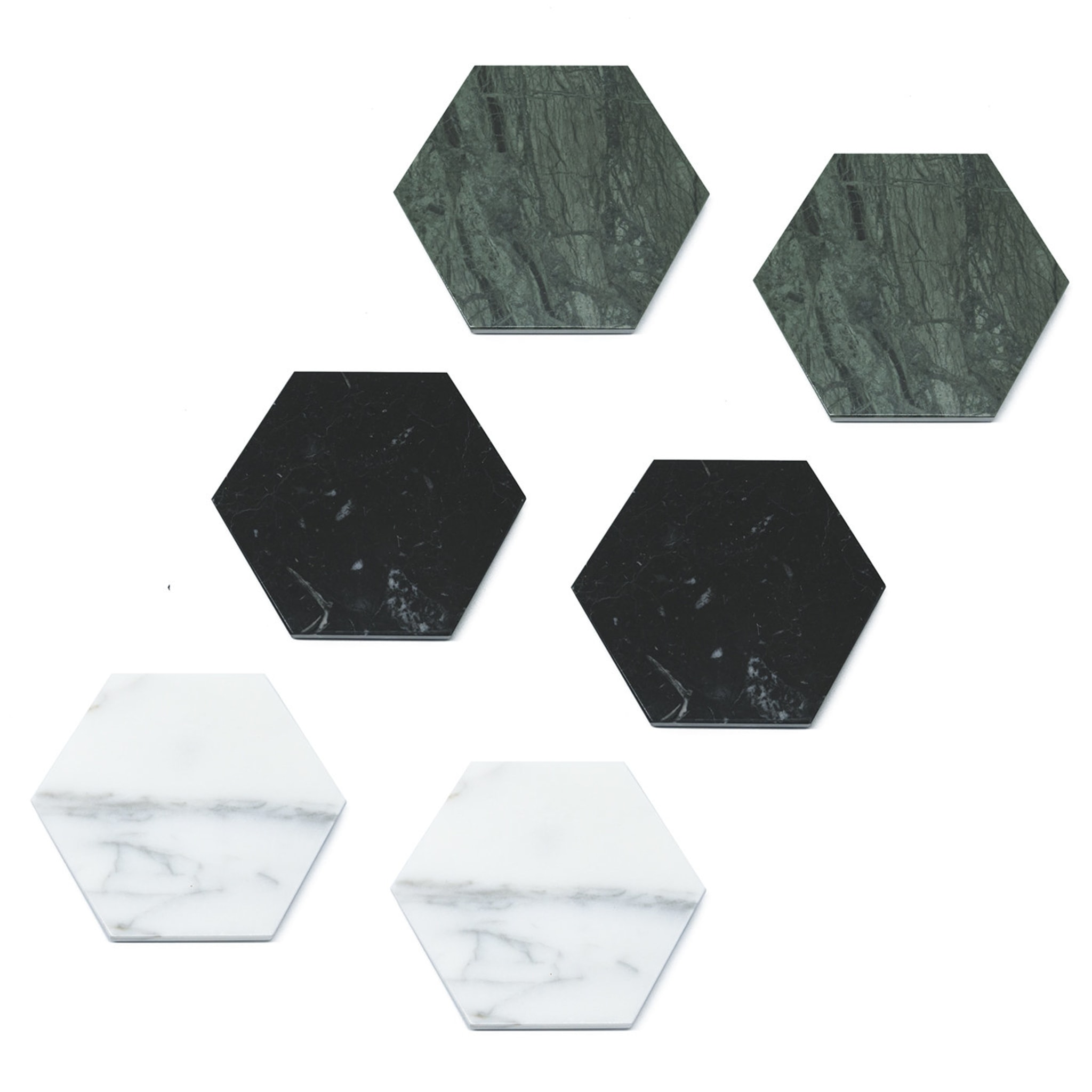 Set of 4 Hexagonal Marble Coasters - Alternative view 2