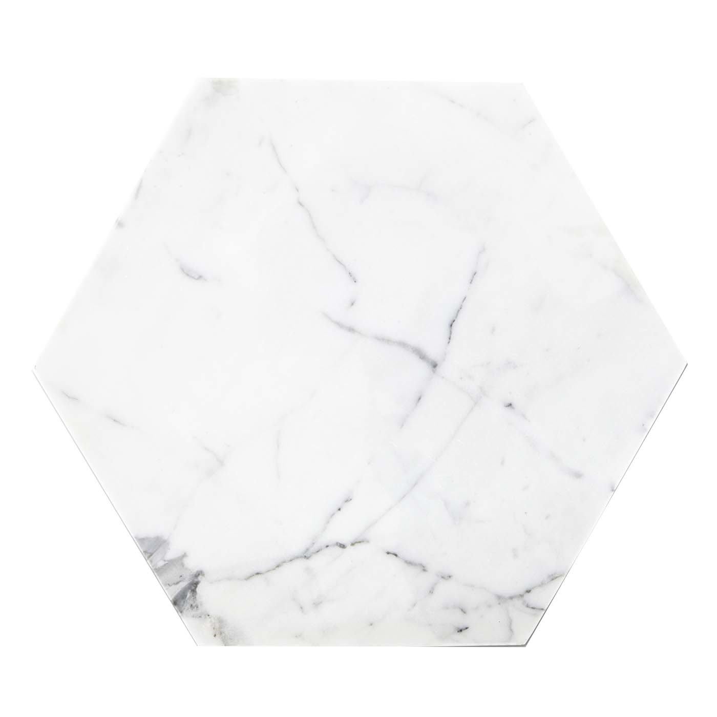 Hexagonal Carrara Marble Plate - FiammettaV Home Collection