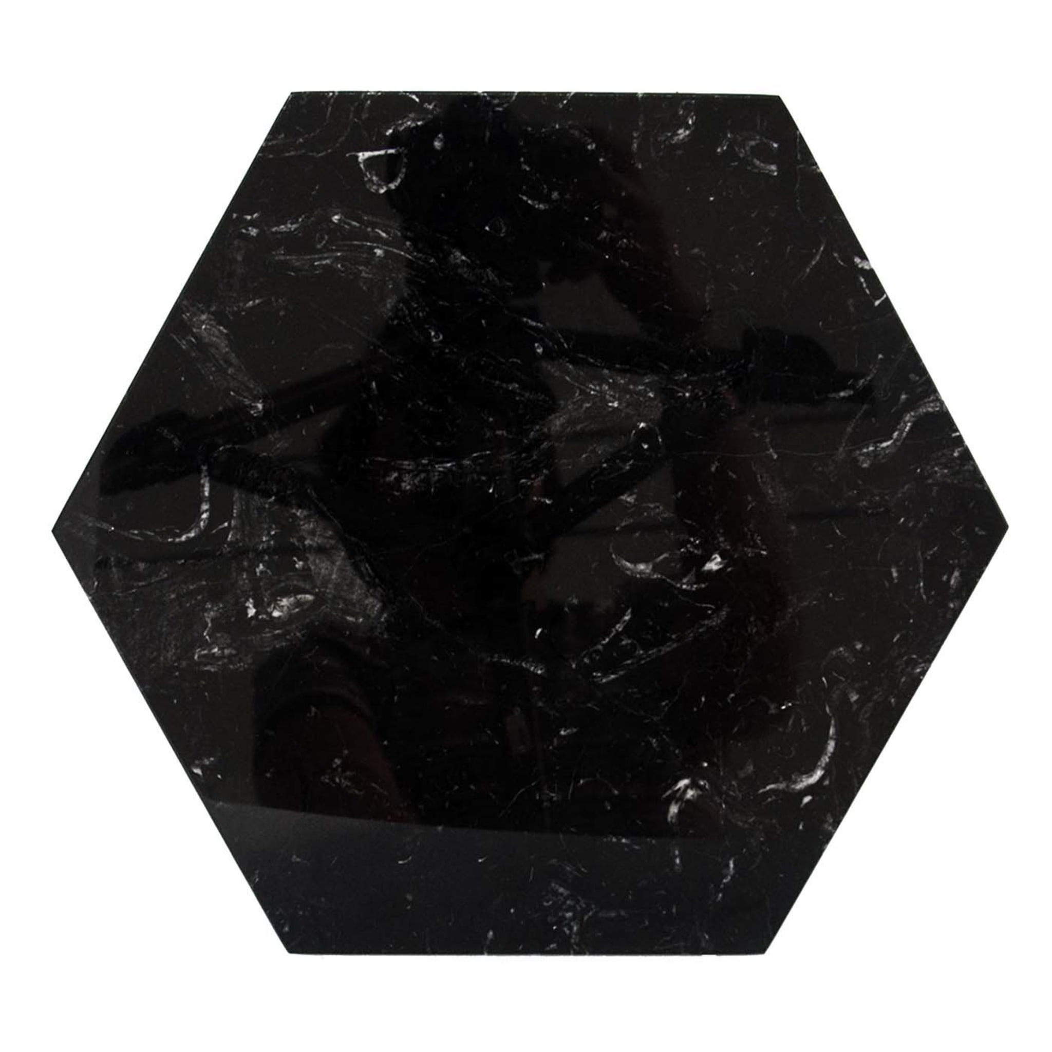 Plaque hexagonale en marbre noir - Vue principale