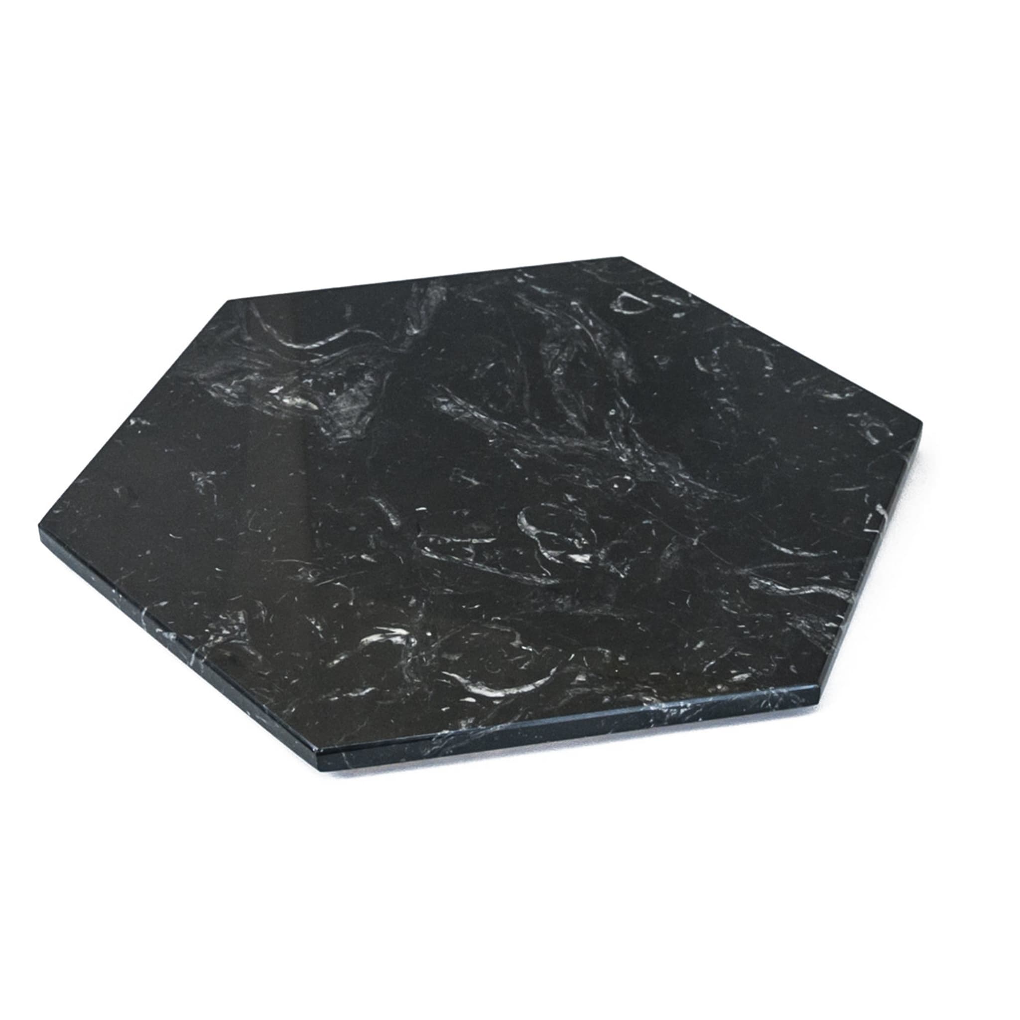 Hexagonal Black Marble Plate - Alternative view 1