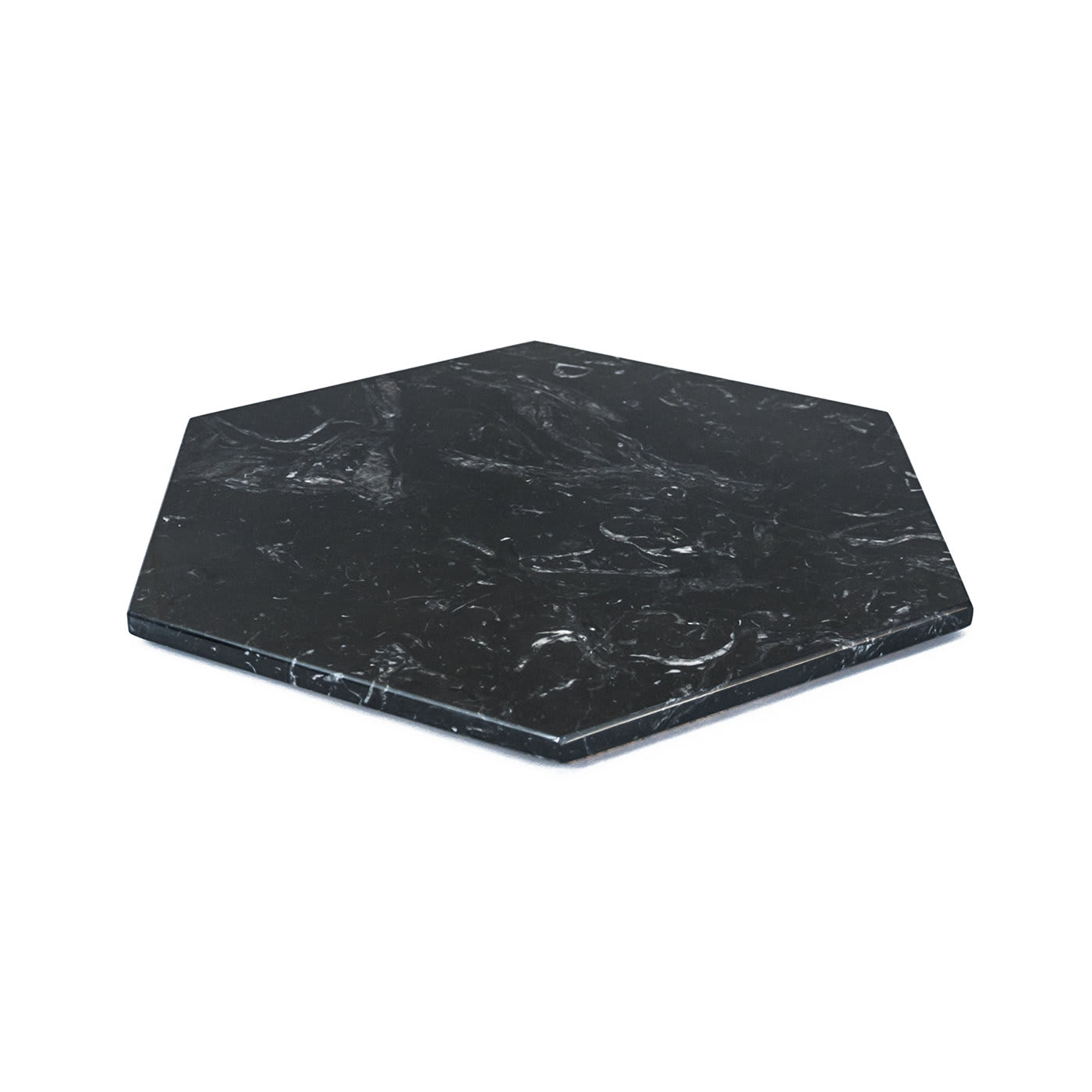 Hexagonal Black Marble Plate - FiammettaV Home Collection