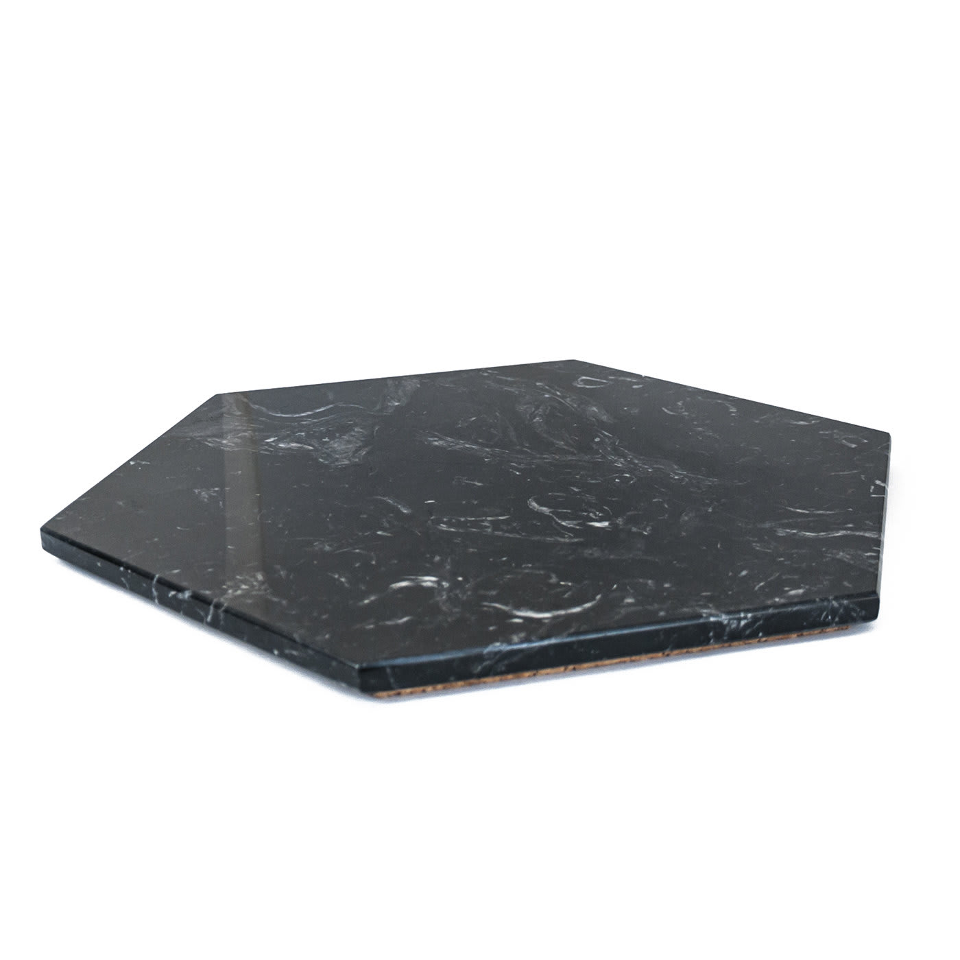 Hexagonal Black Marble Plate - FiammettaV Home Collection