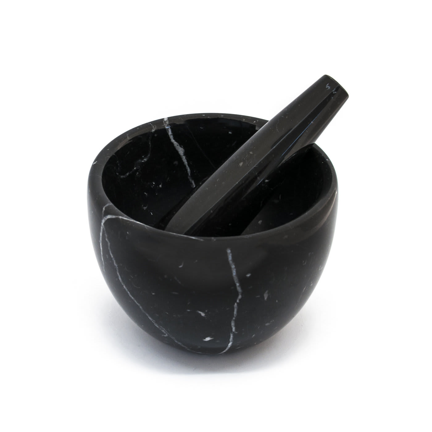 Small Black Marble Mortar and Pestle - FiammettaV Home Collection
