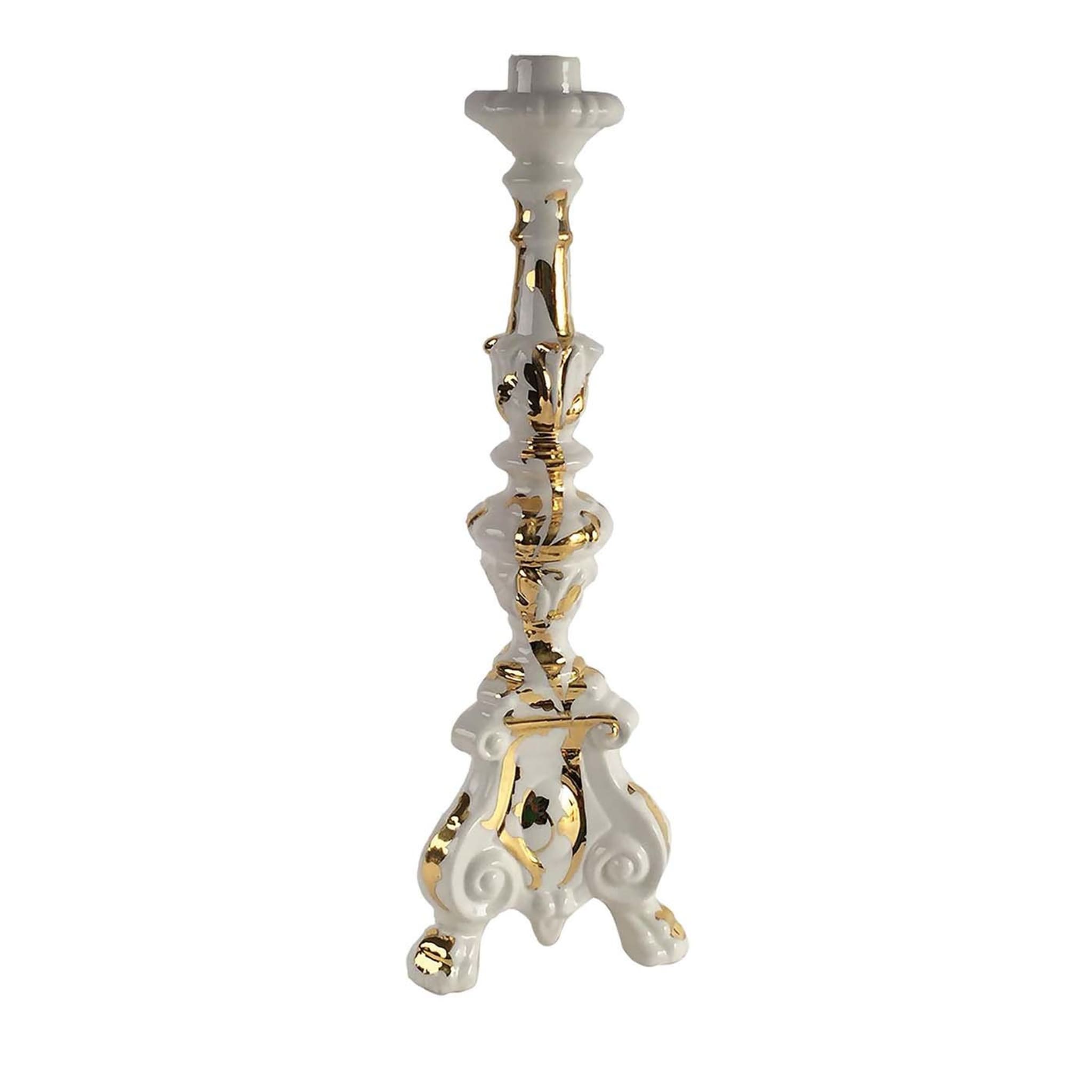 Turquerie White and Gold Candle Holder - Main view