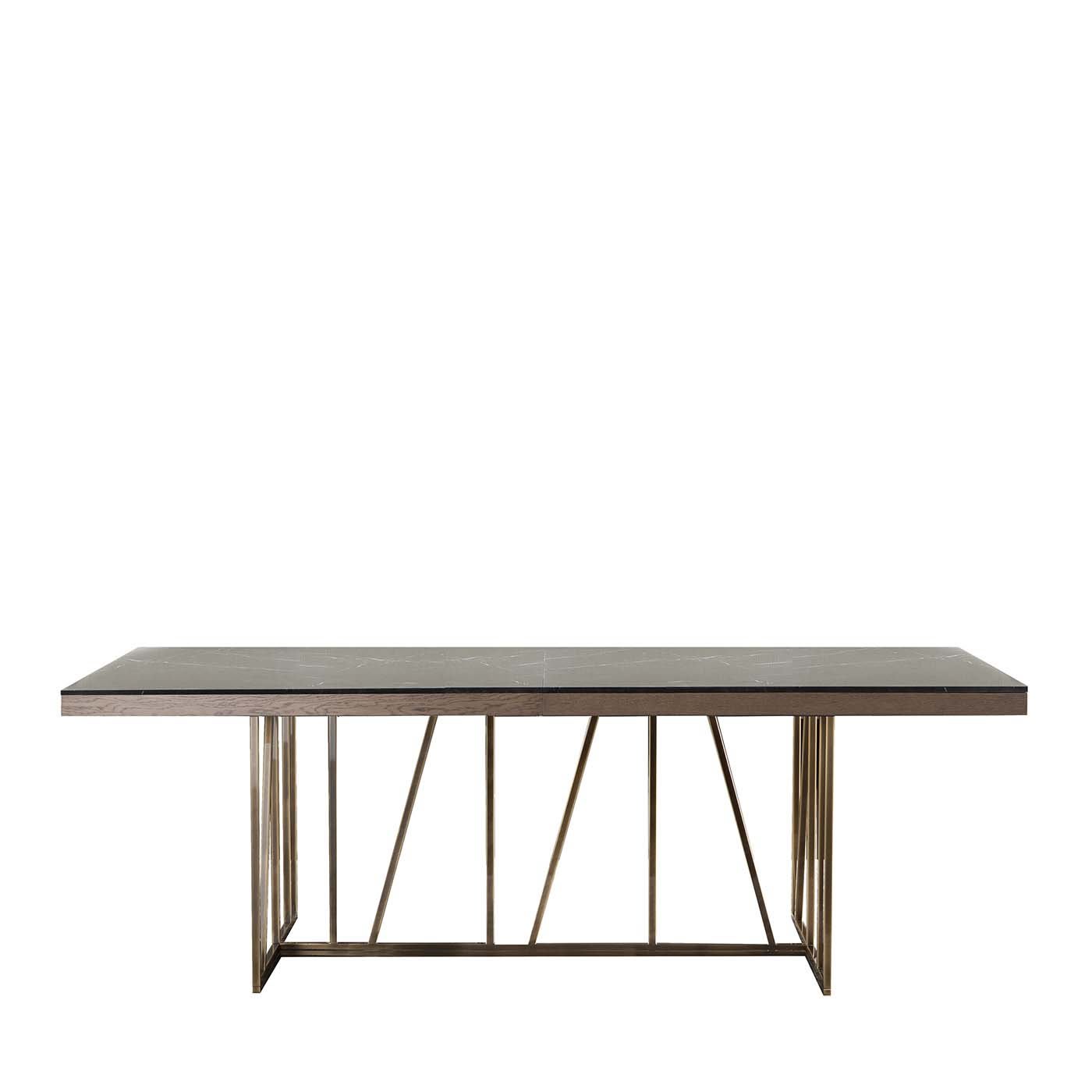 Slash Dining Table with Gray Saint Lauren Marble Top - Bamax