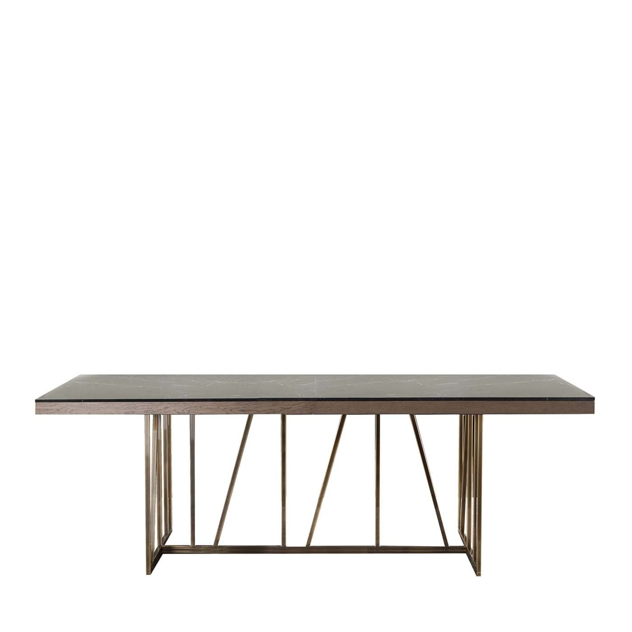 Slash Dining Table with Gray Saint Lauren Marble Top - Main view