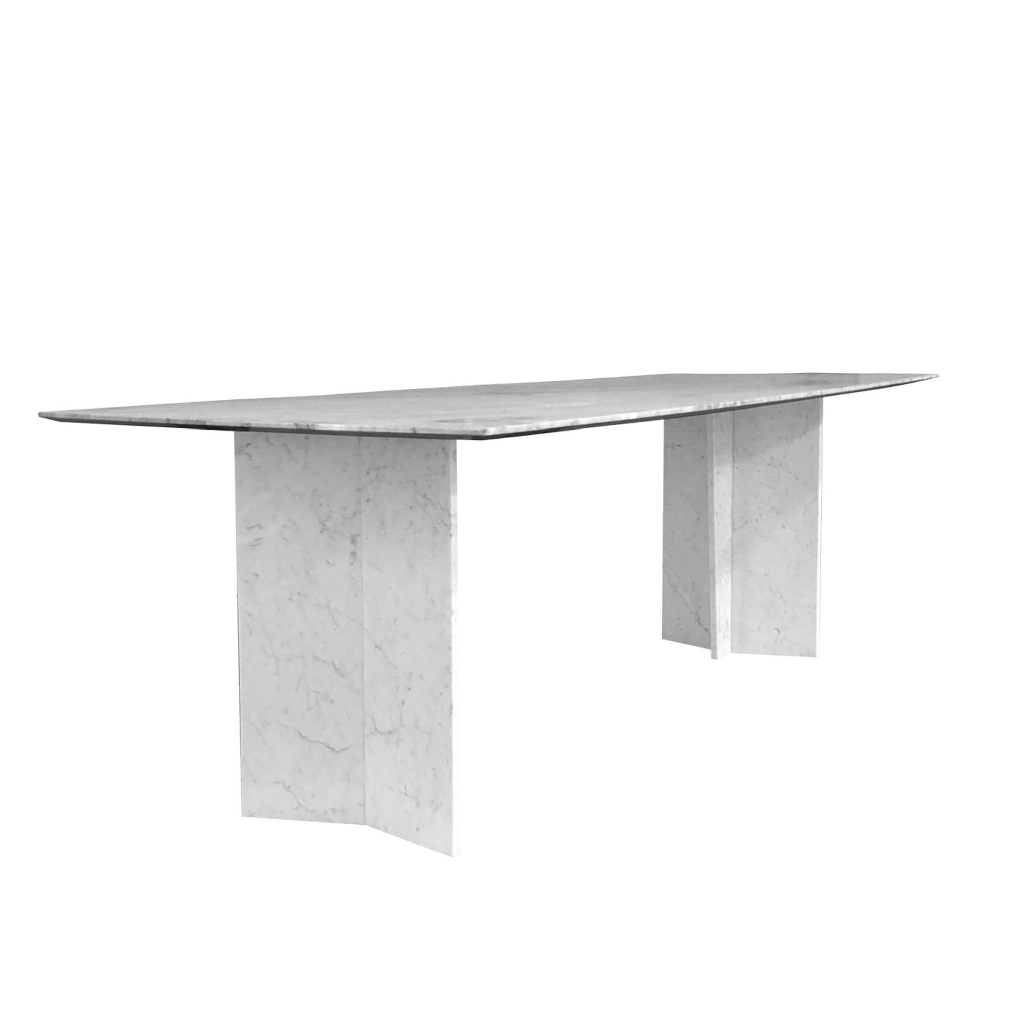 Oblong Steven Table in White Marble - Alternative view 1