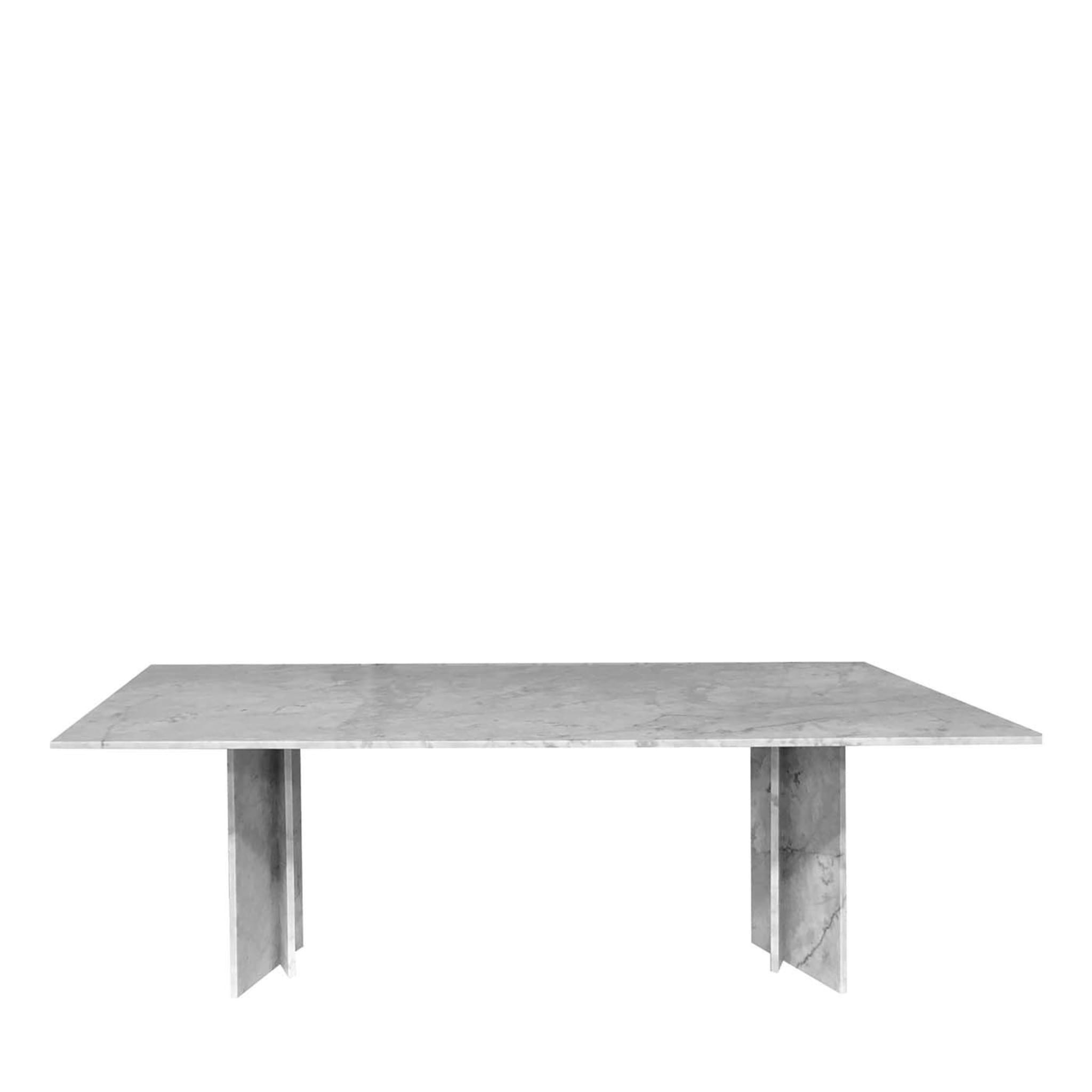 Table rectangulaire Terry en marbre blanc - Vue principale