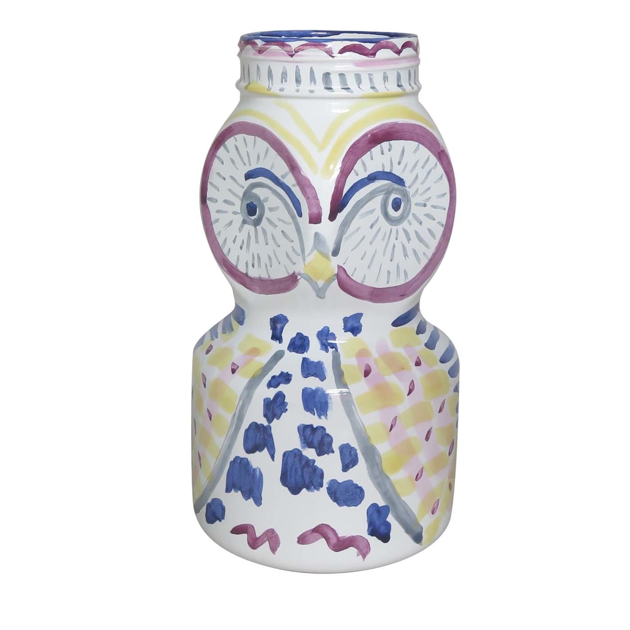 Owl Vase with Cool Colors - Main view