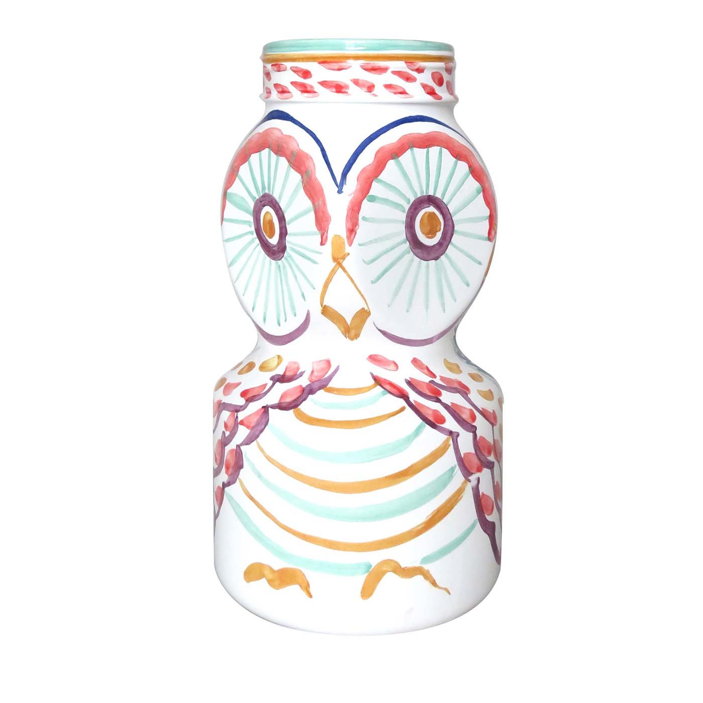 Owl Vase with Warm Colors - Ceramica Baldanza