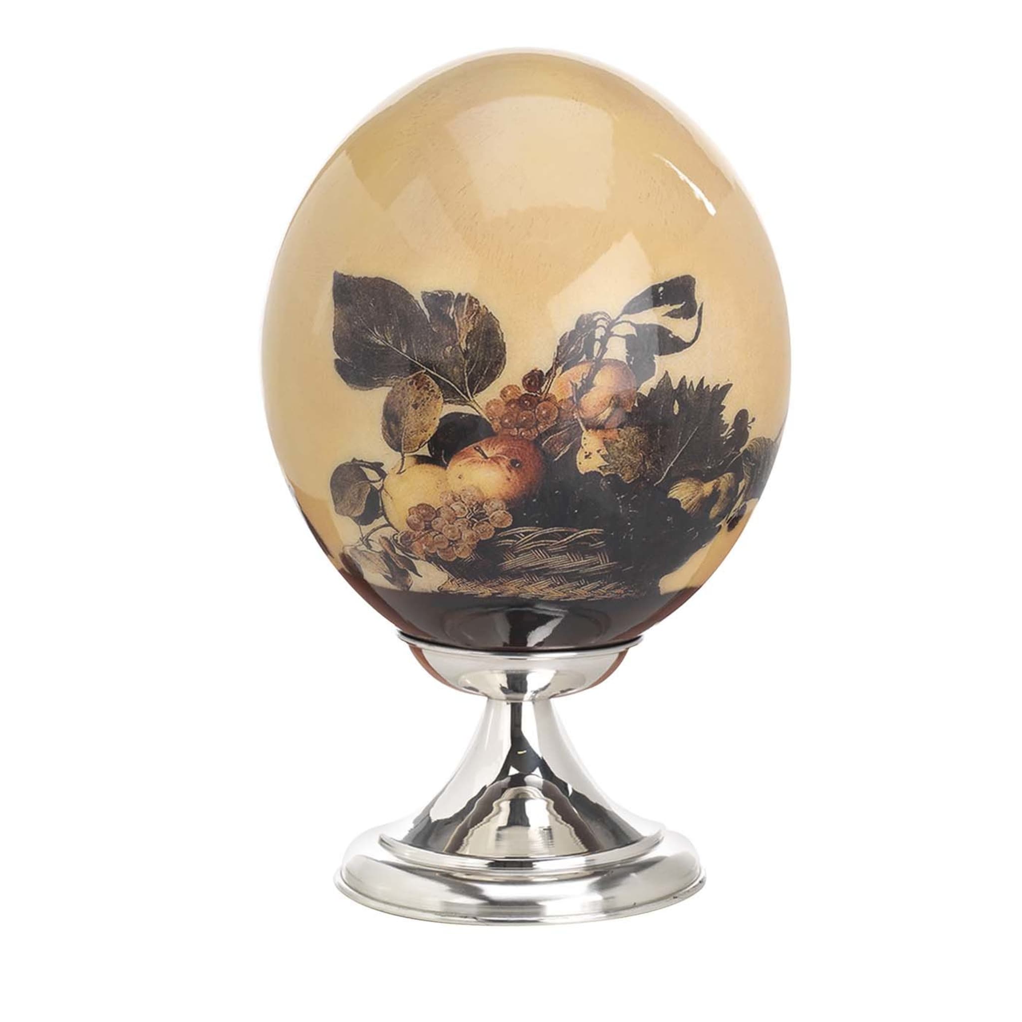 Huevo de avestruz con decoración de Caravaggio - Vista principal