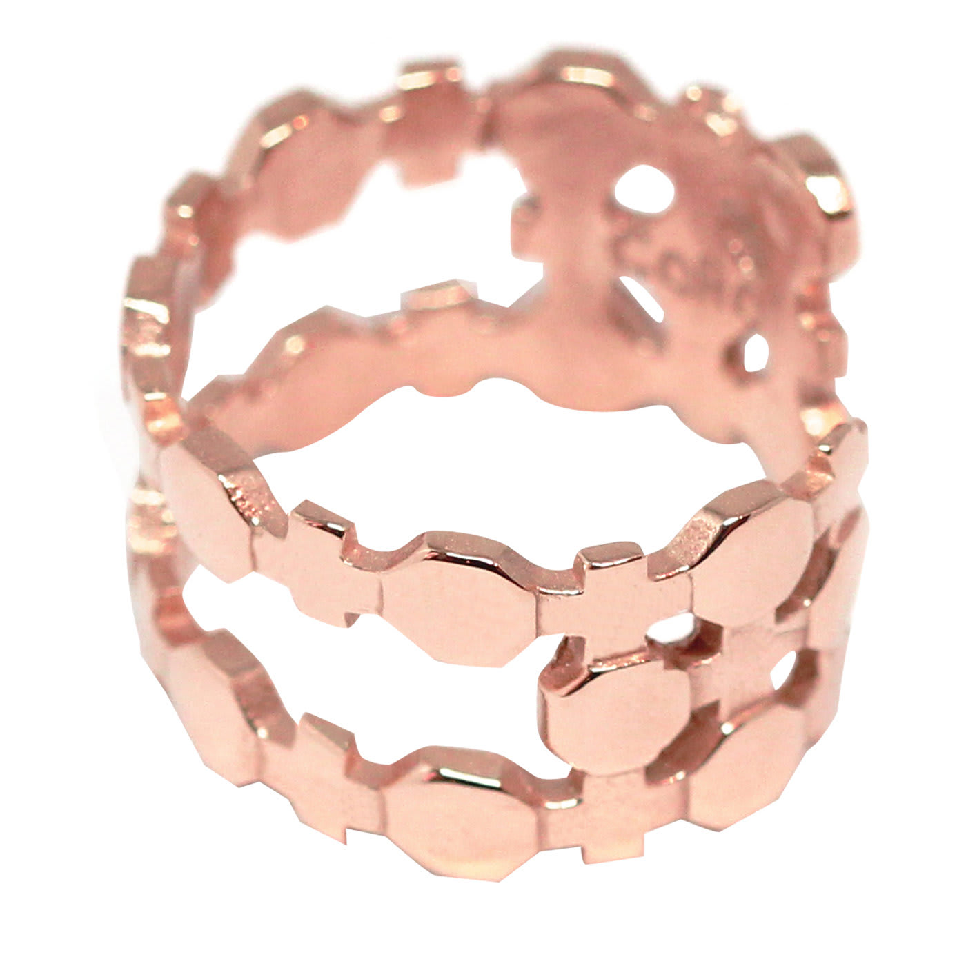 Contemporary Baroque Rose Gold Double Ring - Co.Ro