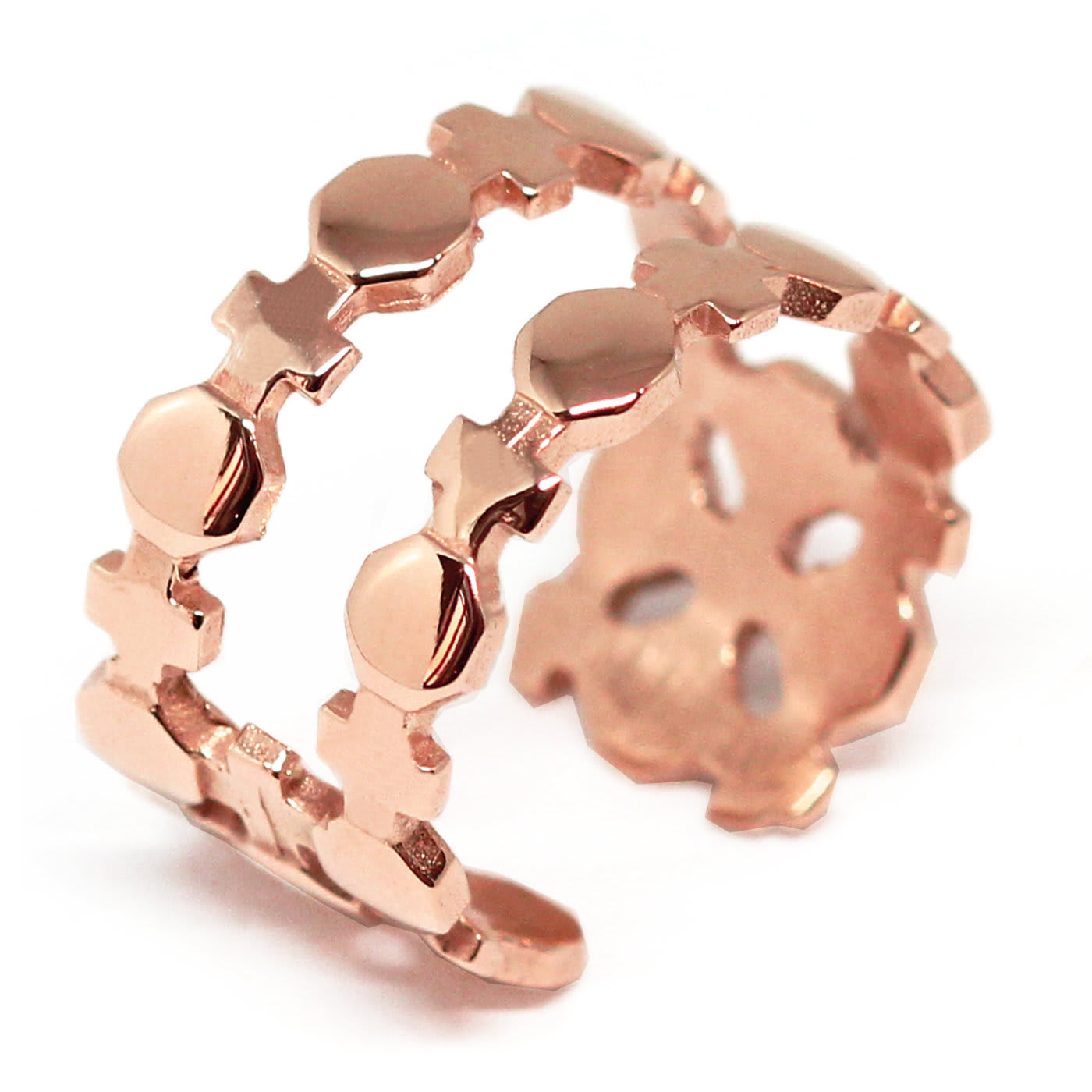Contemporary Baroque Rose Gold Double Ring - Co.Ro