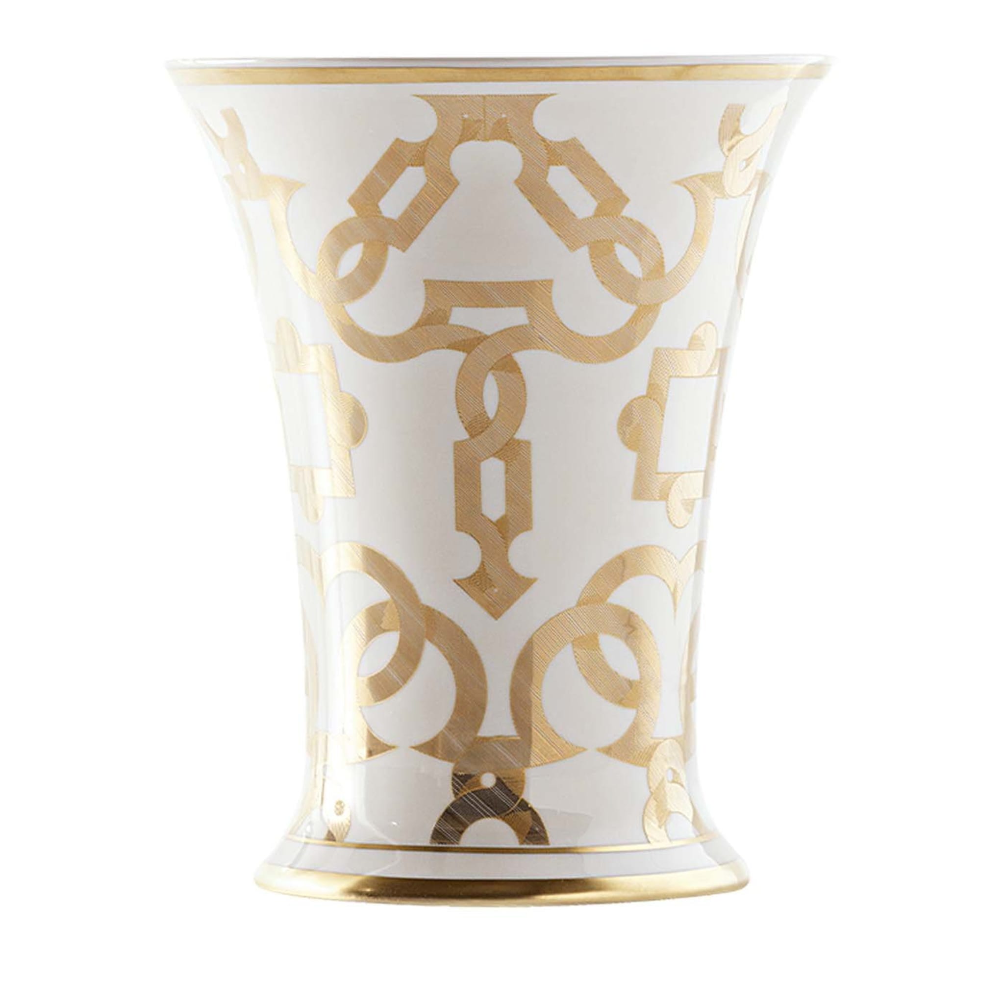 Tarsia Vase Weiß und Gold - Hauptansicht