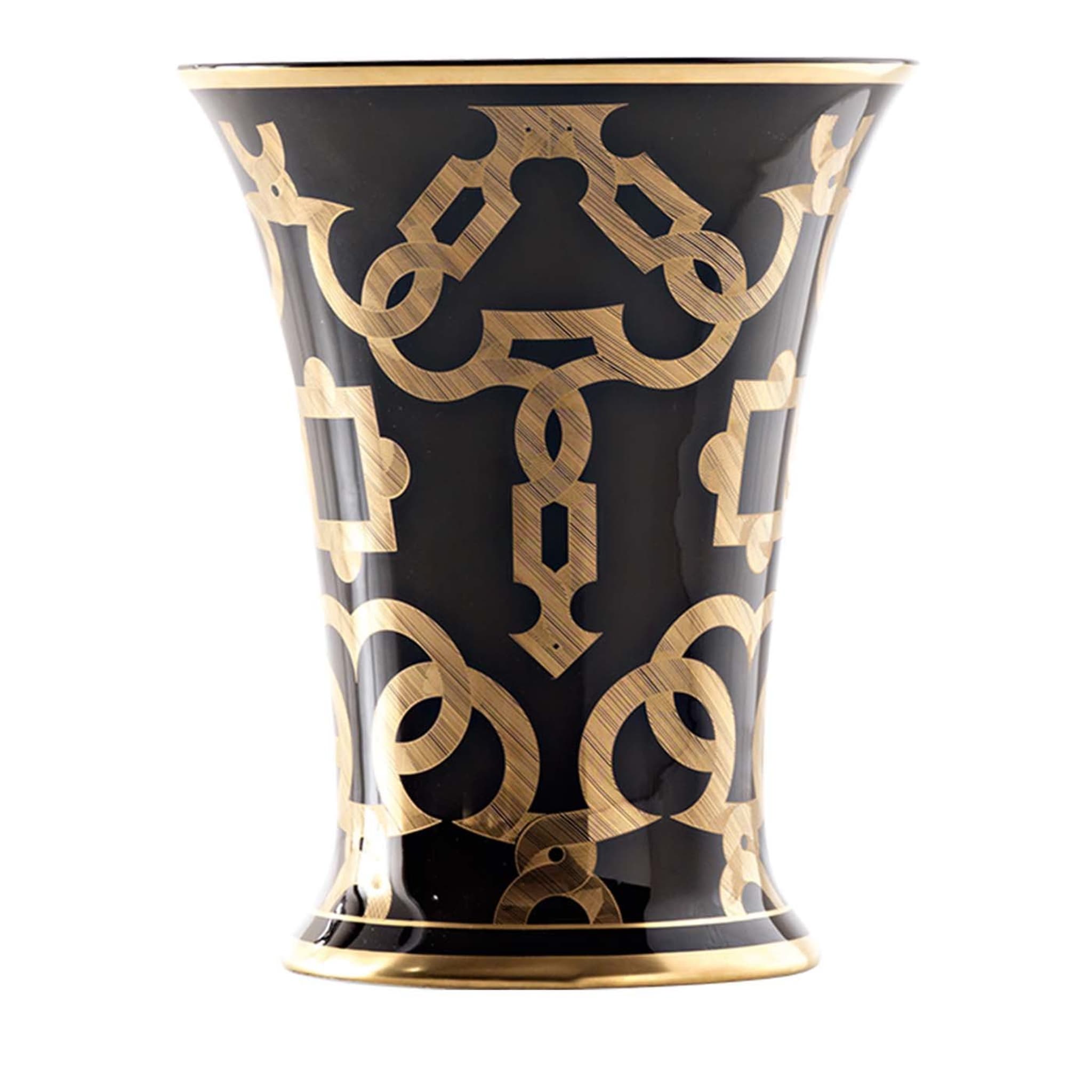 Tarsia Schwarz und Gold Vase - Hauptansicht