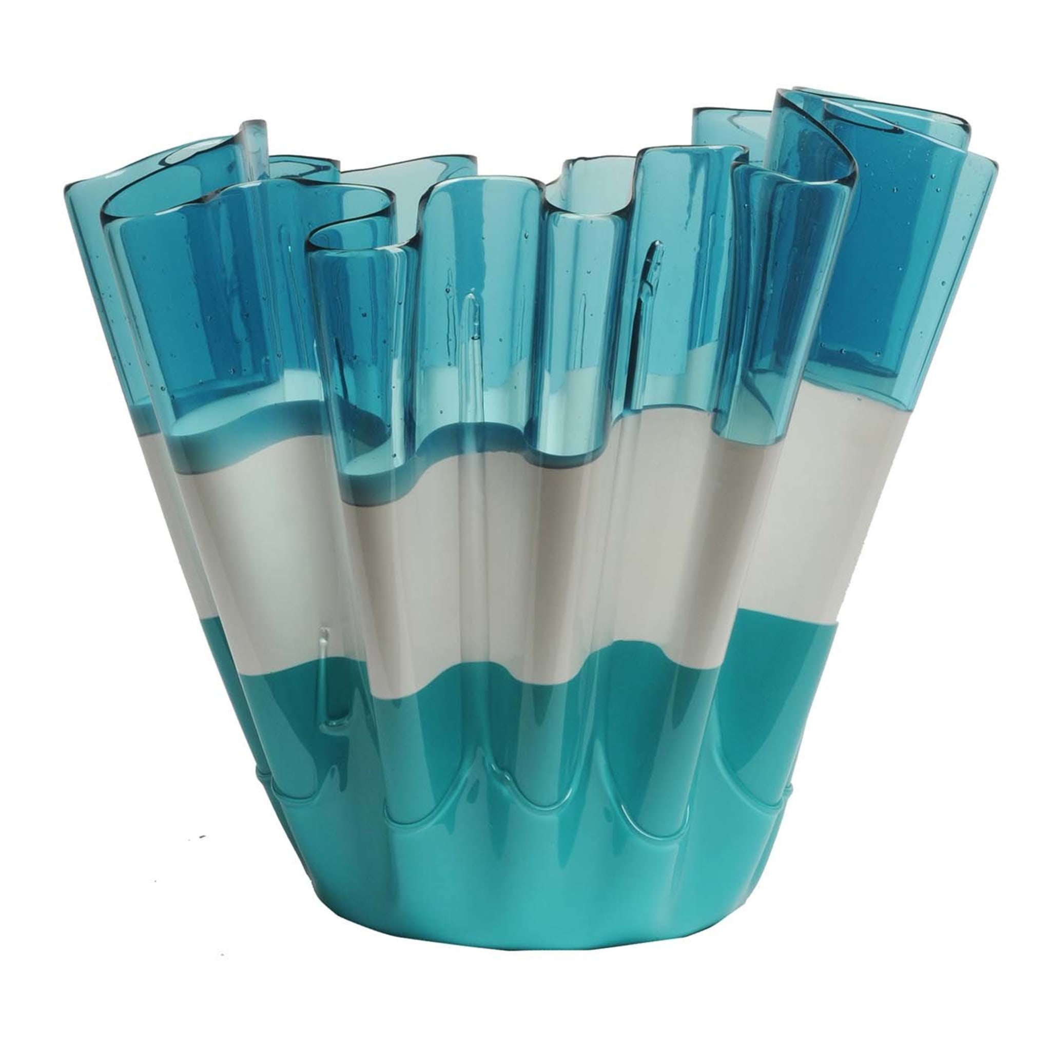 Sfumati Large White and Turquoise Vase By Paola Navone - Main view