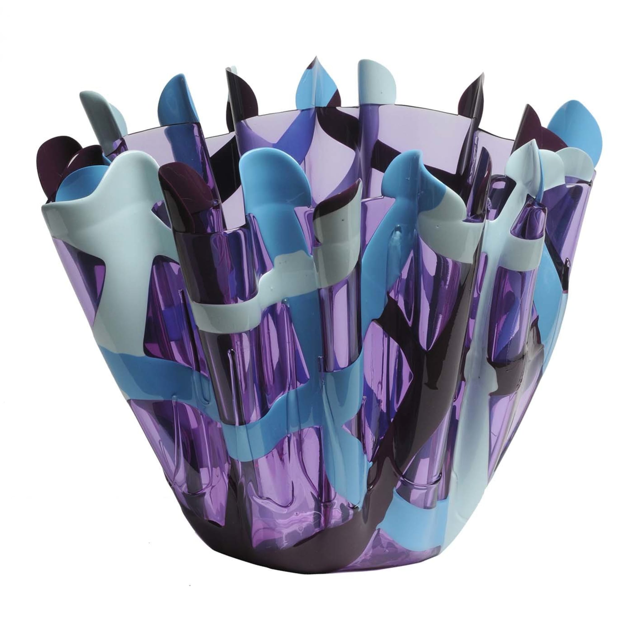 Tartan Large Purple and Blue Vase By Paola Navone - Main view