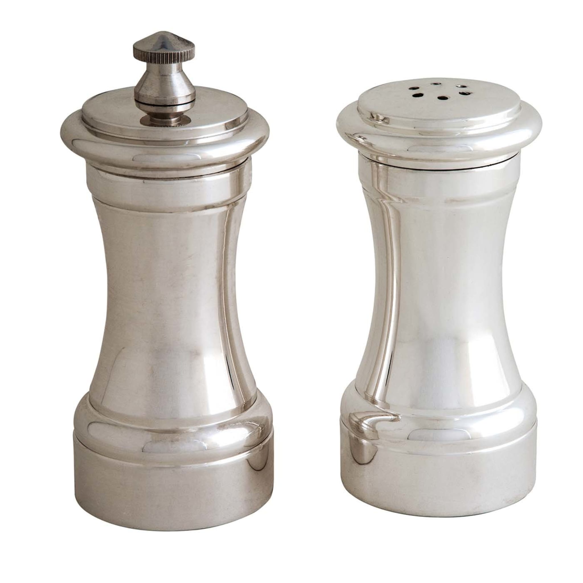 Silver Plated Brass Pepper Mill And Salt Shaker #1 - Main view