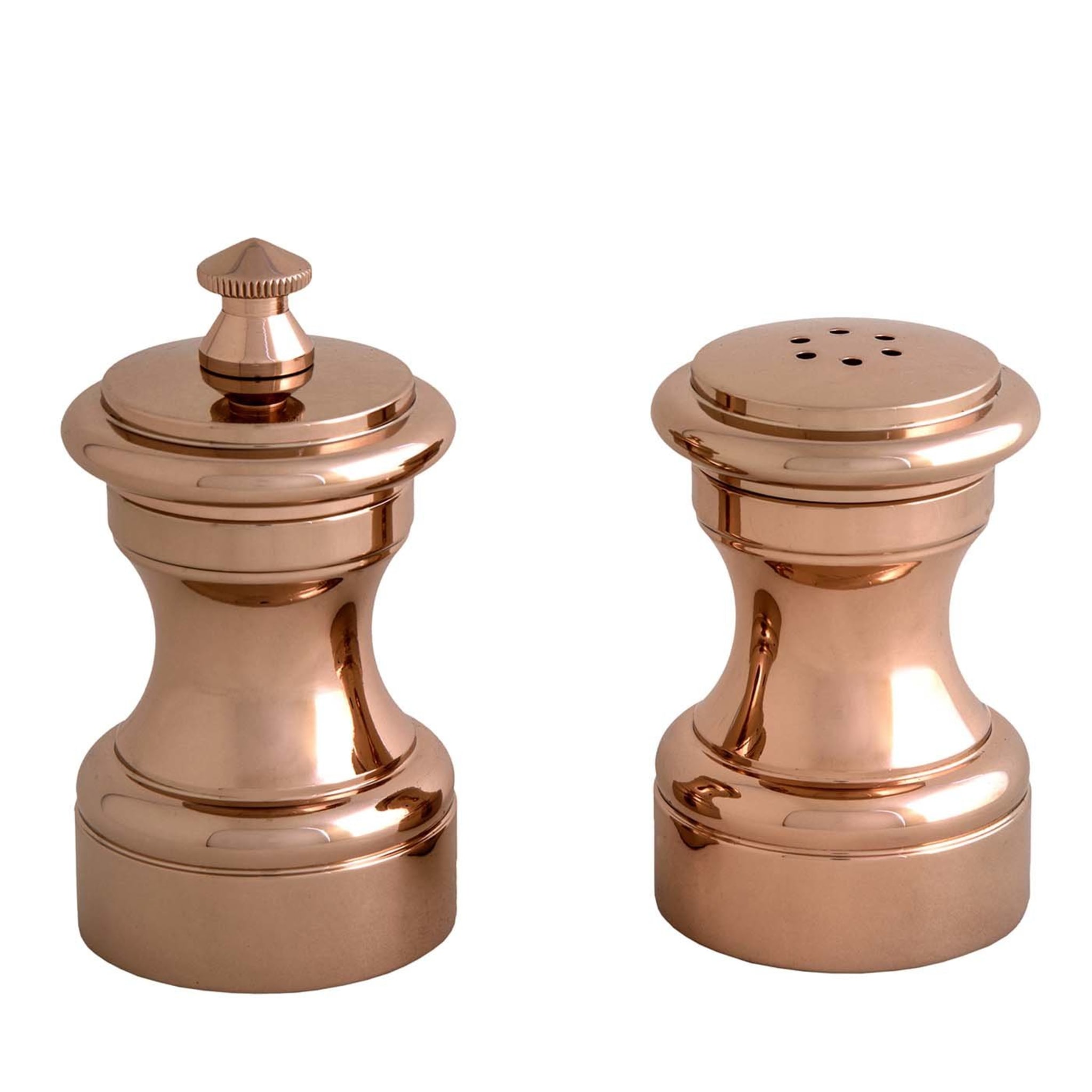 Rose Gold Plated Brass Pepper Mill And Salt Shaker - Main view