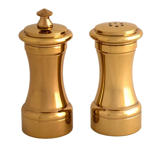 fancy brass salt & pepper shakers