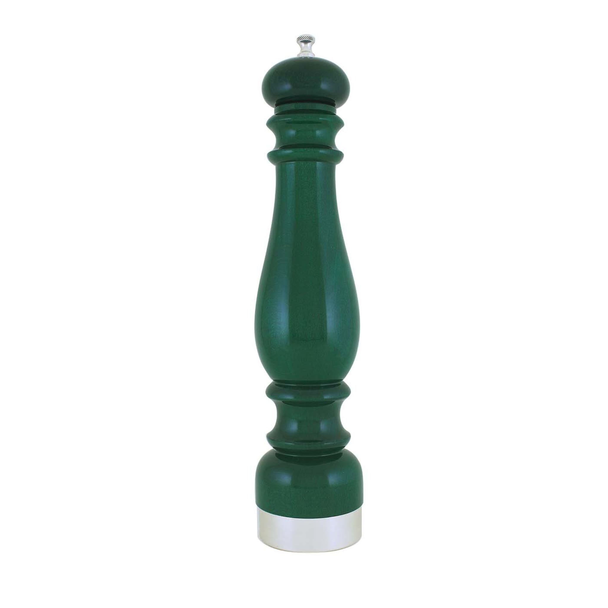 Green Wood and Silver-Plated Brass Pepper Grinder - Main view