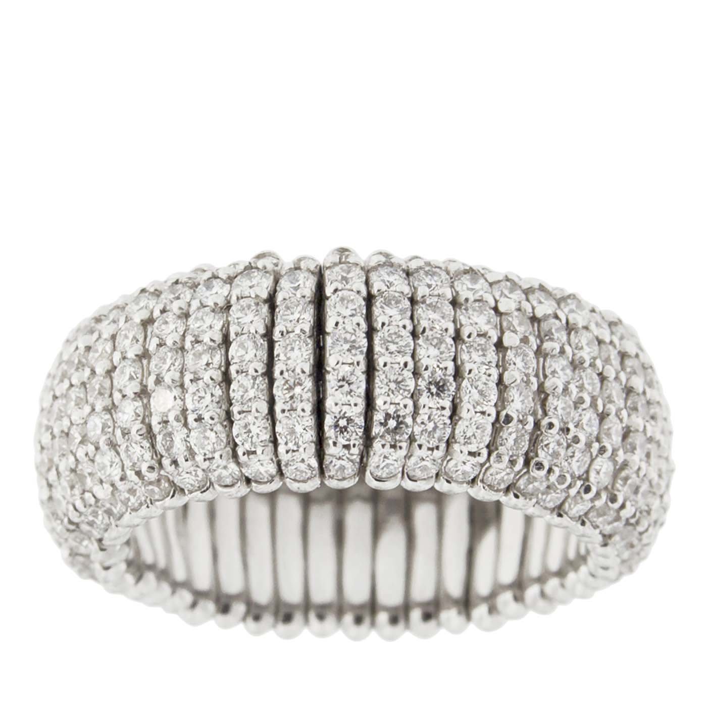 White Diamond 18k White Gold Flexible Ring - Jona